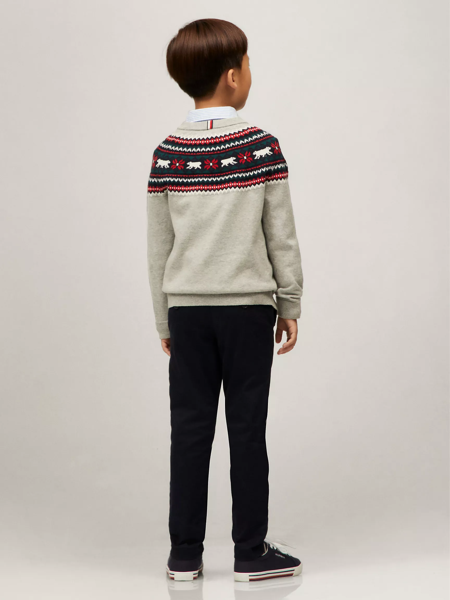 Свитер для мальчика Tommy Hilfiger, Детский свитер с узором Fair Isle с изображением медведя