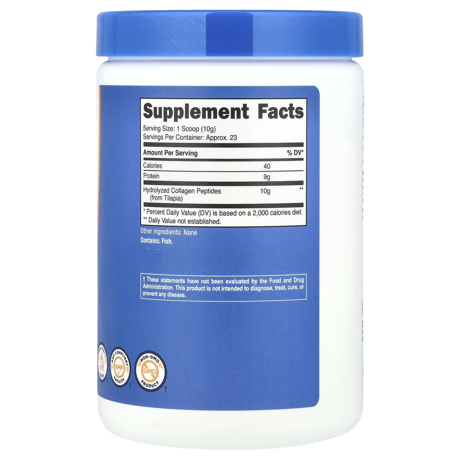 Nutricost, Морской коллаген из выращенной на ферме рыбы, без добавок, 227 г (8,1 унции)