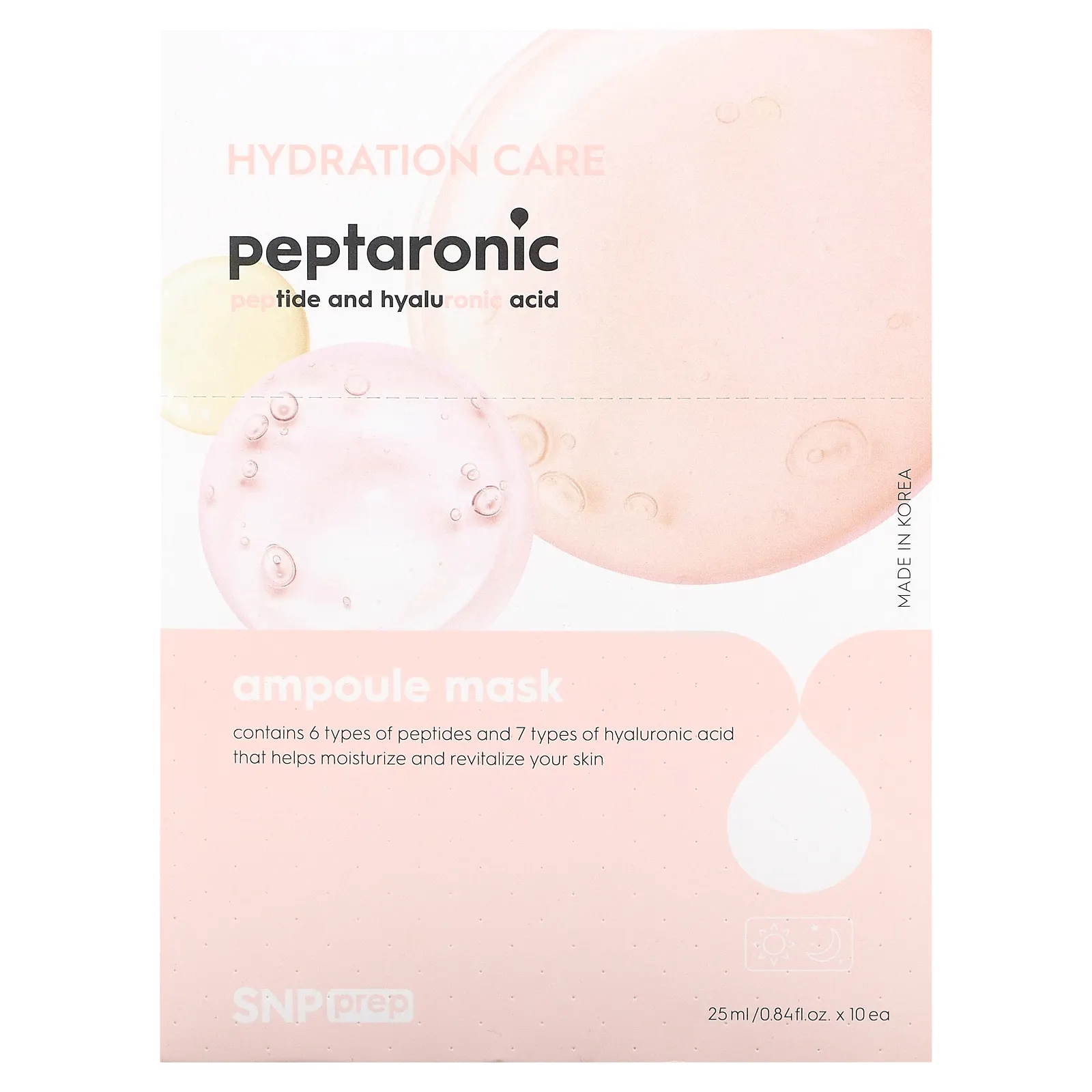 SNP, Маска для лица с пептароновой ампулой, 10 шт., По 25 мл (0,84 жидк. Унции)