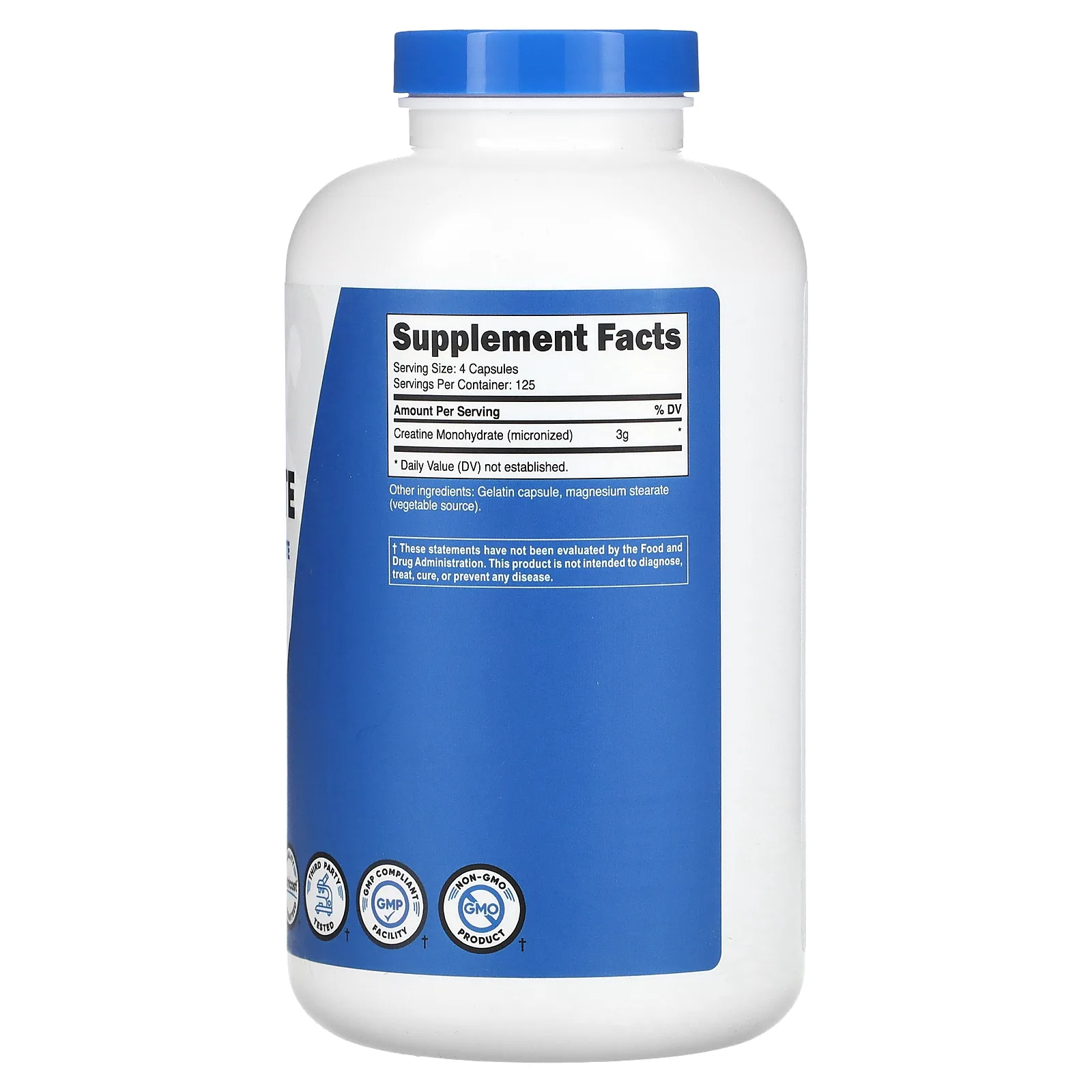 Nutricost, Performance, моногидрат креатина, 3000 мг, 500 капсул (750 мг в 1 капсуле)