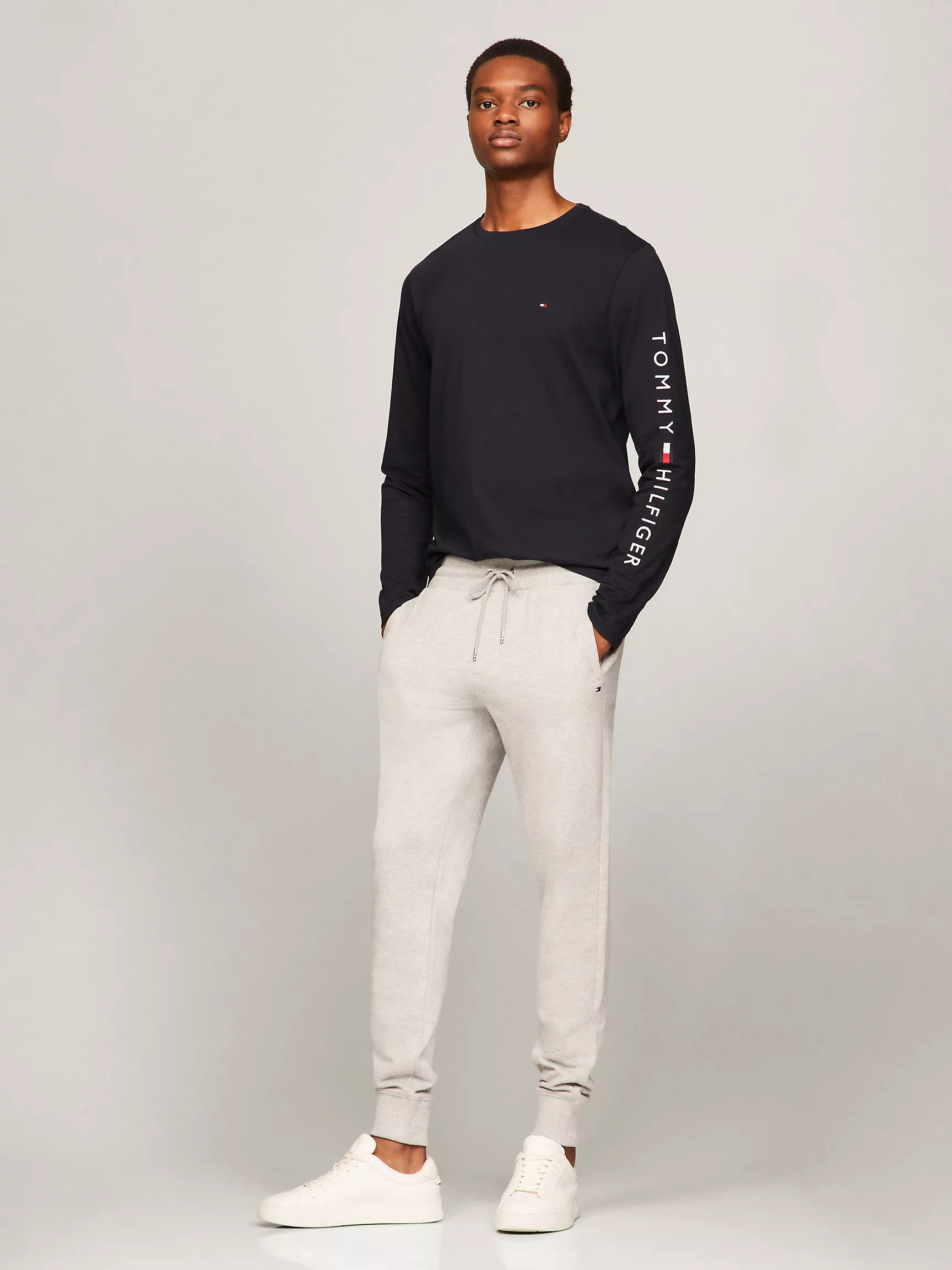 Мужская футболка Tommy Hilfiger, Футболка с длинным рукавом и логотипом Tommy