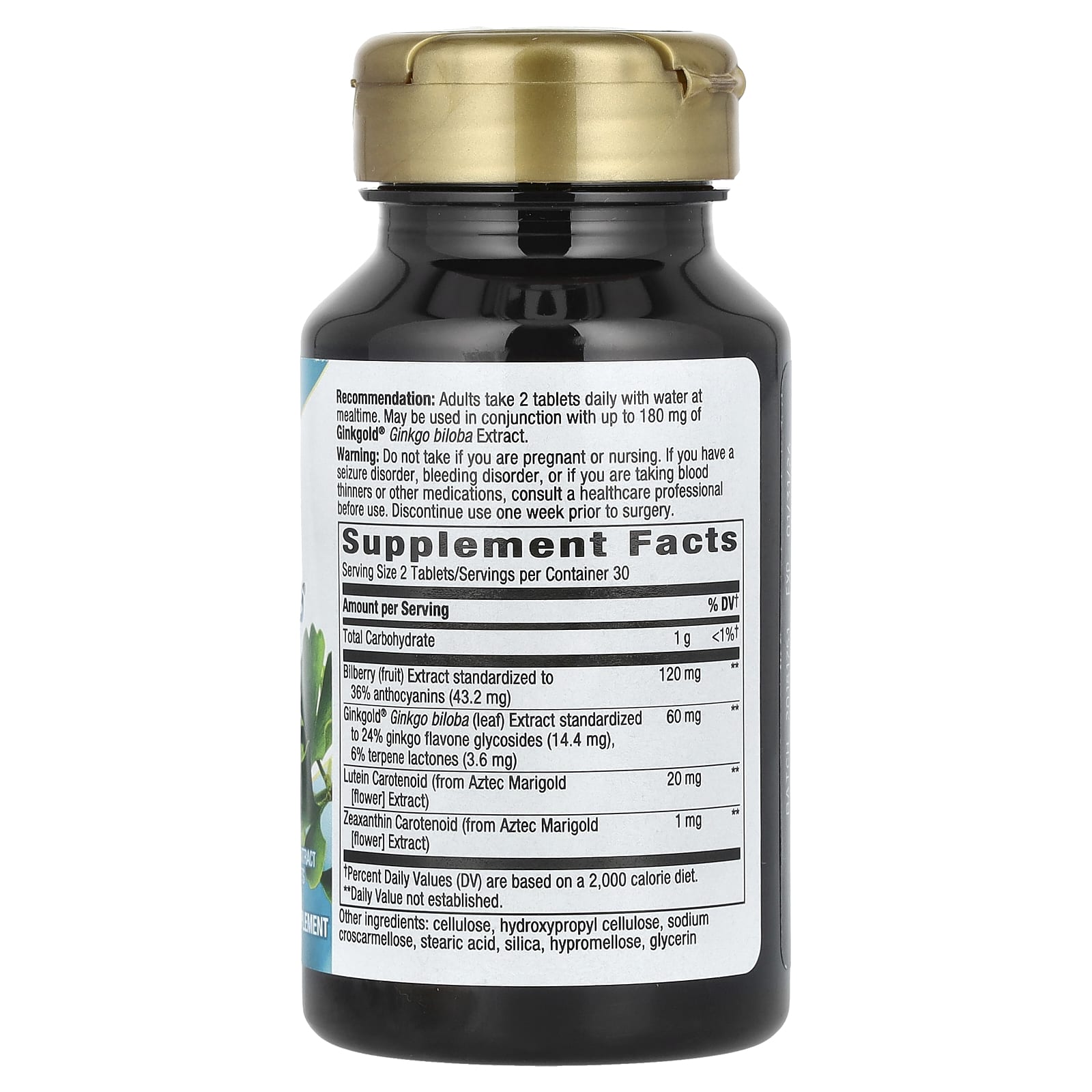 Nature's Way, Ginkgold Eyes, 60 веганских таблеток