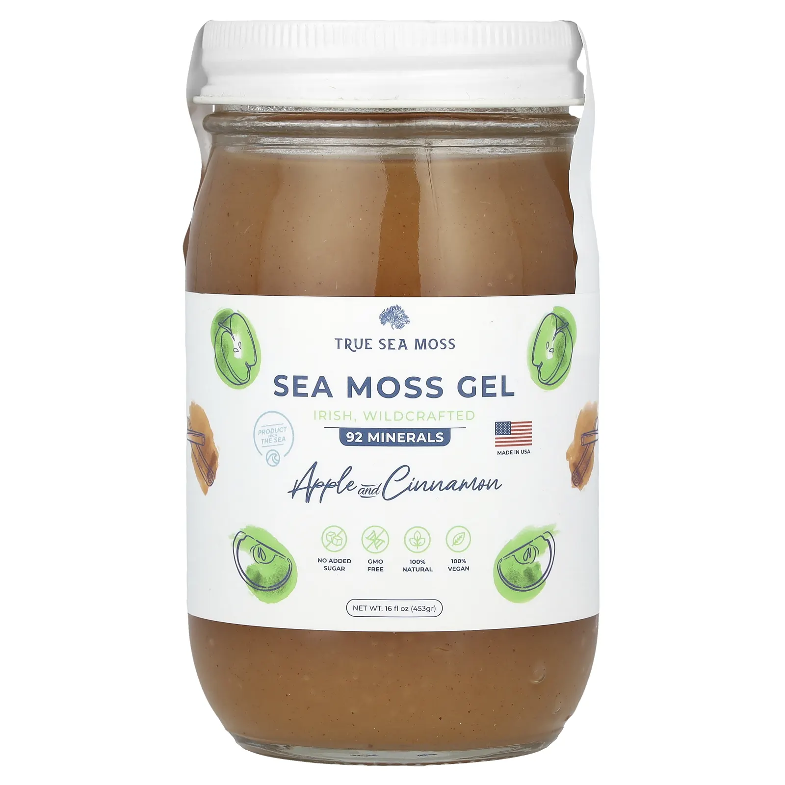 True Sea Moss, Гель с морским мохом, яблоком и корицей, 453 г (16 жидк. унц.)