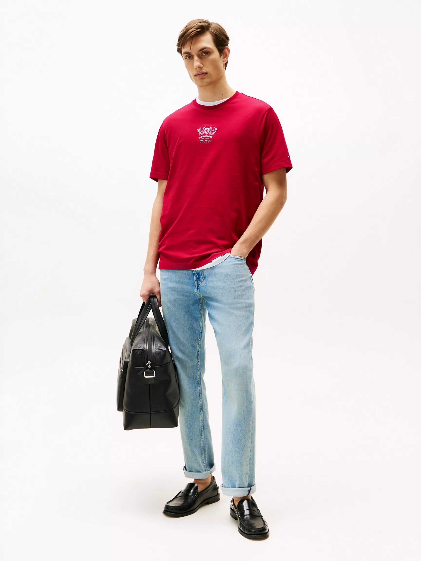 Мужская футболка Tommy Hilfiger, Футболка с вышитым логотипом герба