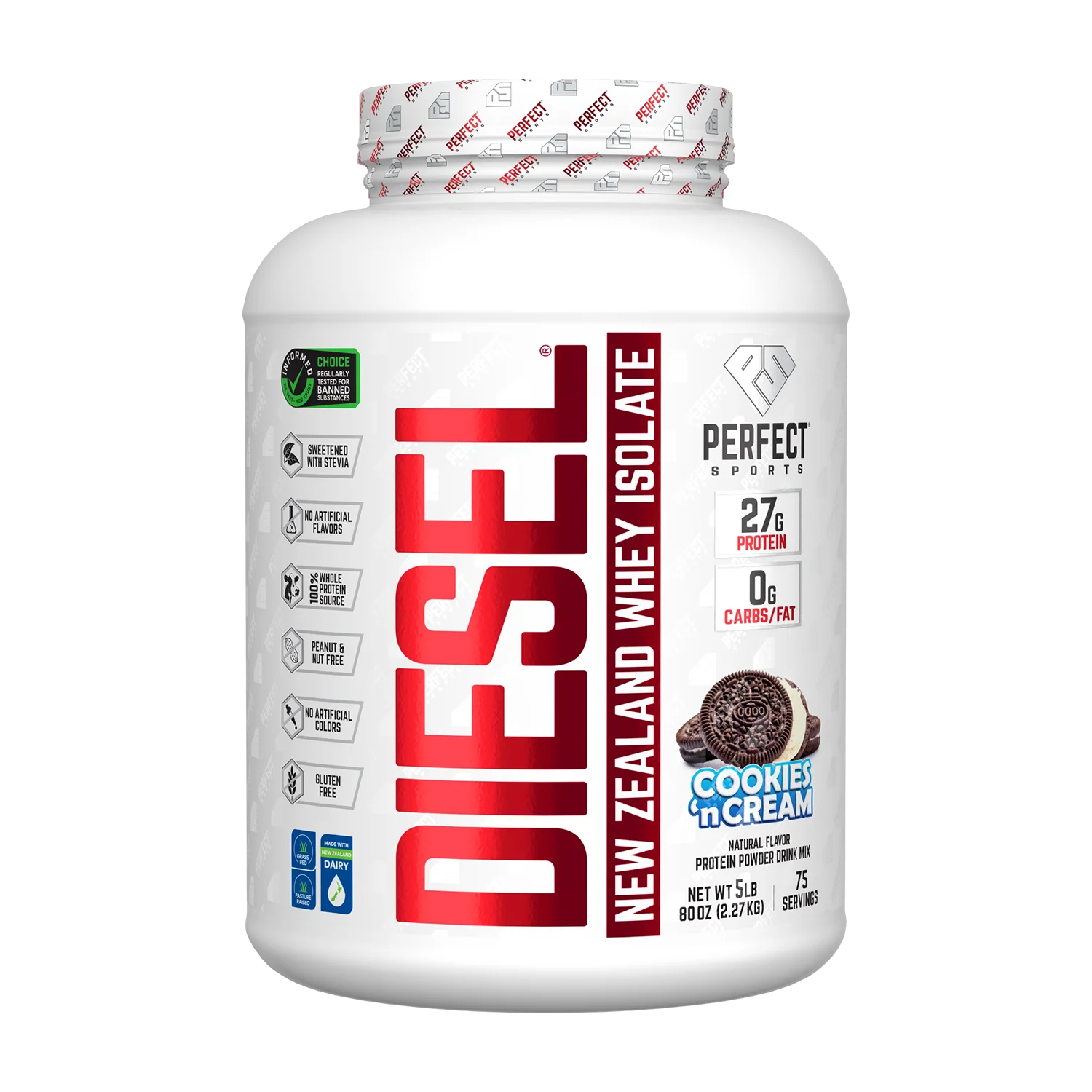 PERFECT Sports, Diet, новозеландский сывороточный изолят, печенье и крем, 2,27 кг (5 фунтов)