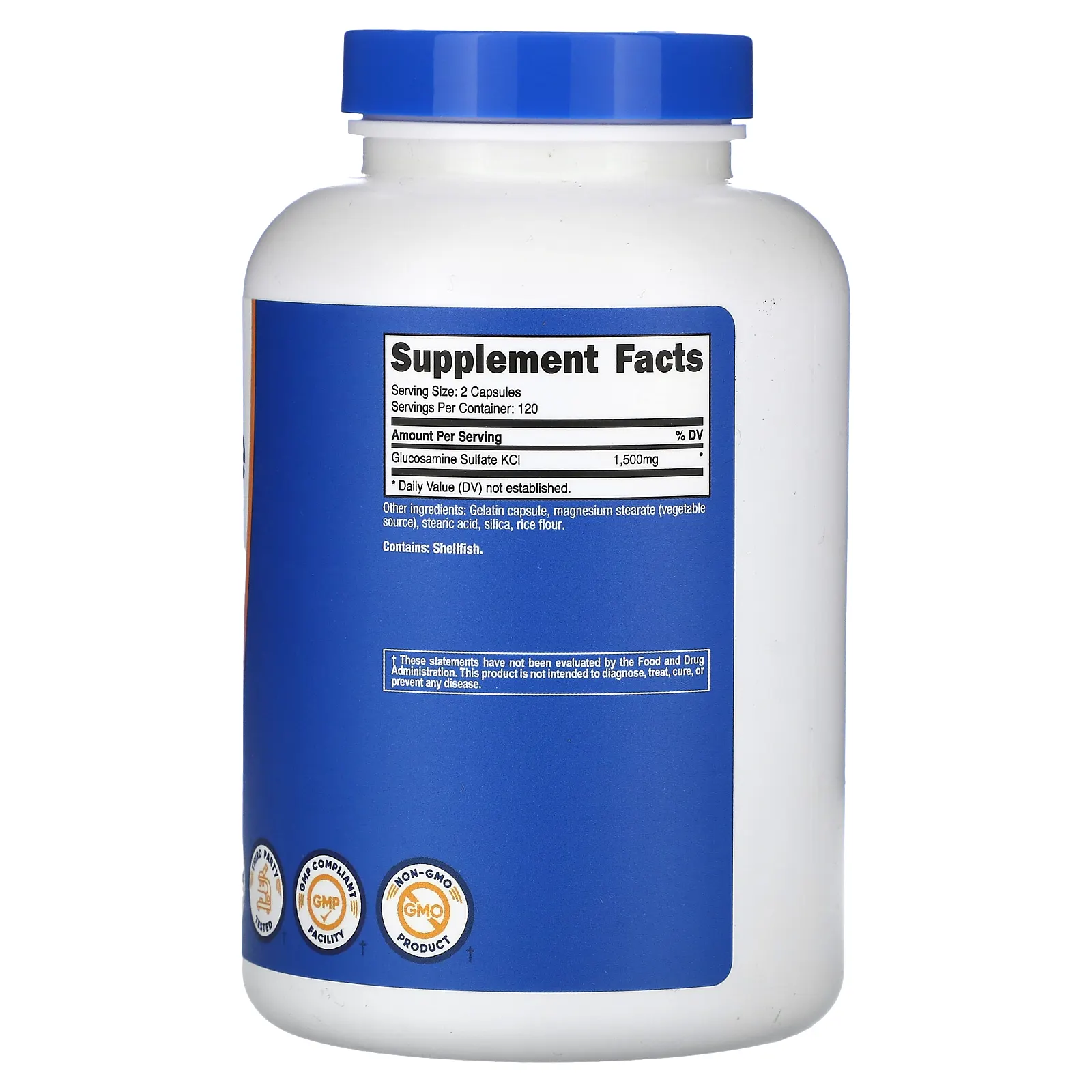 Nutricost, глюкозамин сульфат, 1500 мг, 240 капсул (750 мг в 1 капсуле)