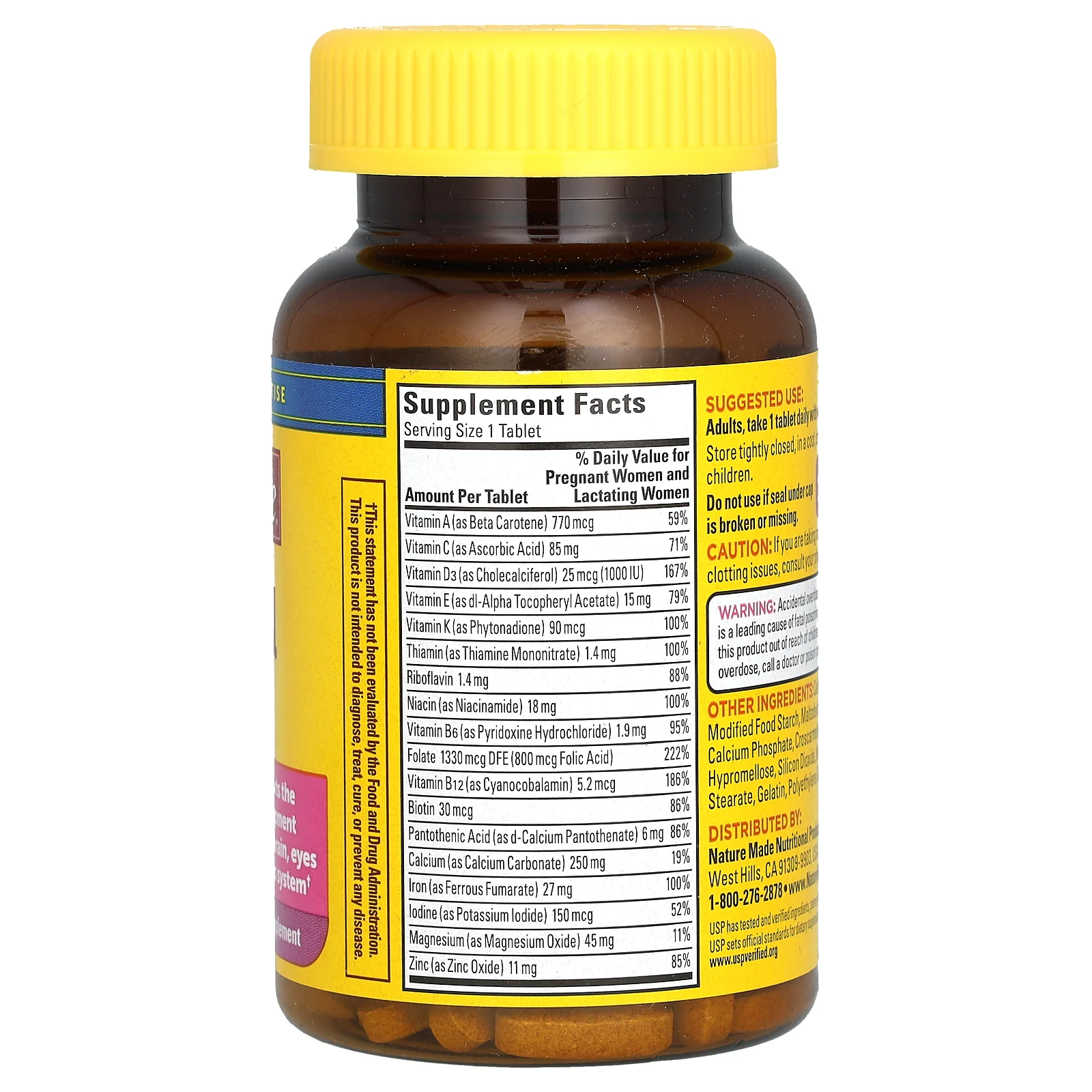 Nature Made, фолиевая кислота для беременных, 90 таблеток