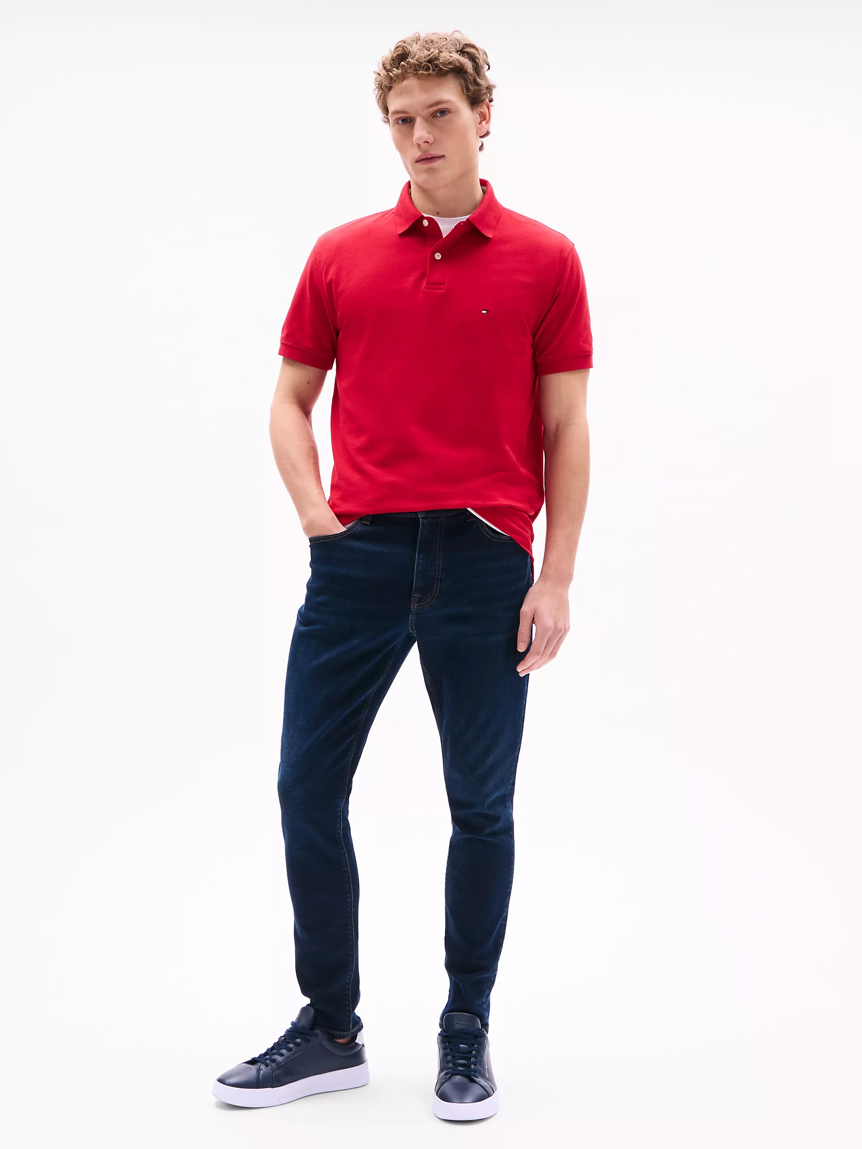 Мужское поло Tommy Hilfiger, Эластичное поло стандартного кроя Tommy