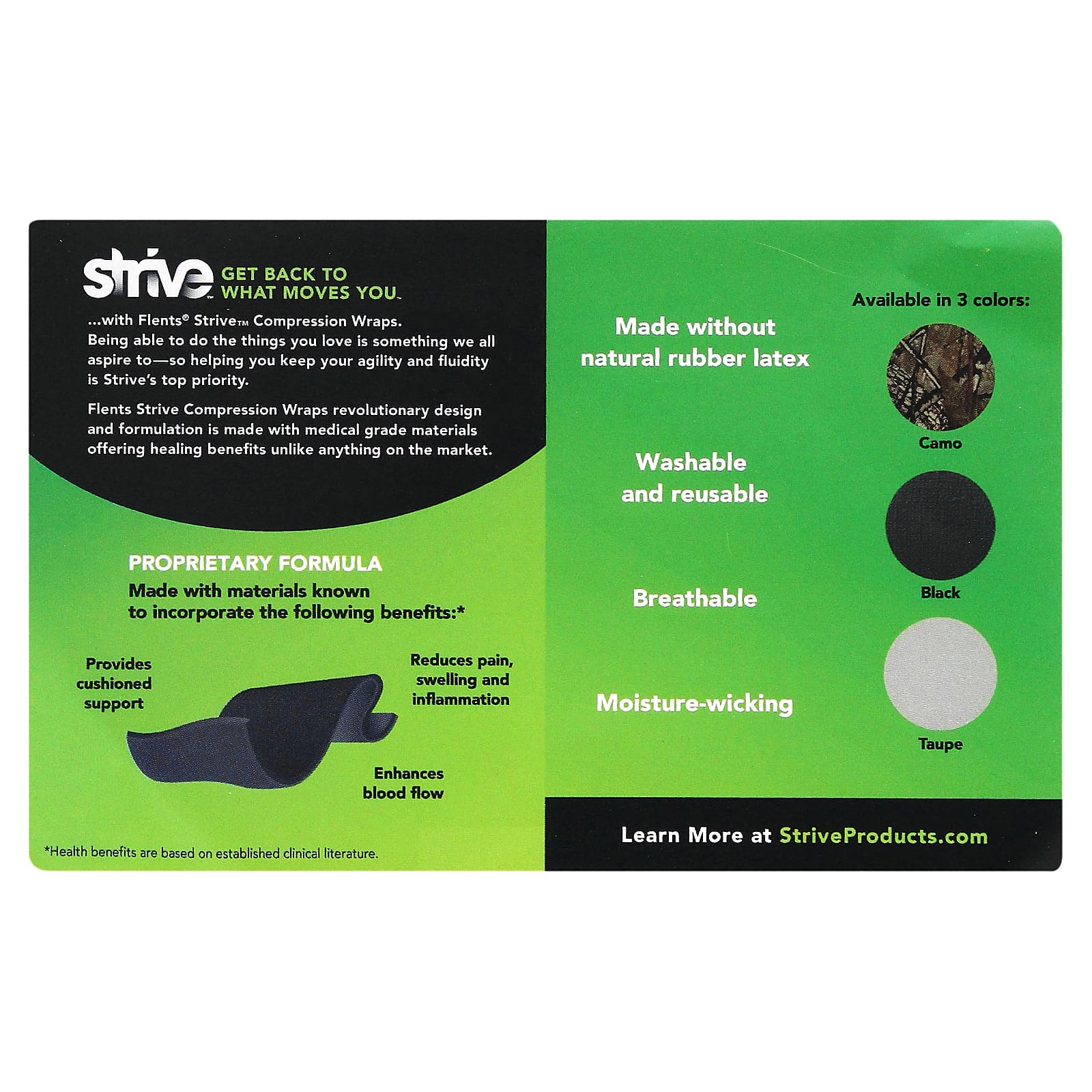 Strive, компрессионный бандаж, черный, 1 шт.