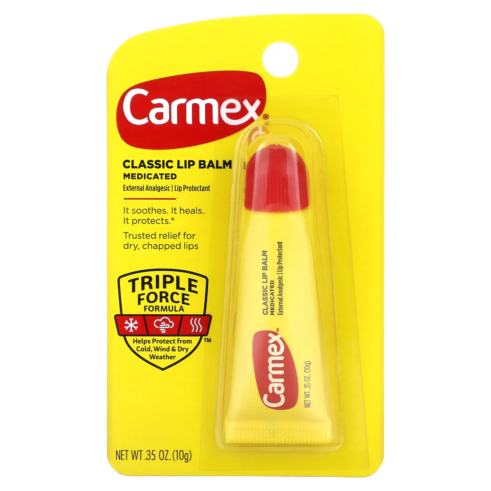 Carmex, Классический бальзам для губ, лечебный, 10 г (0,35 унции)