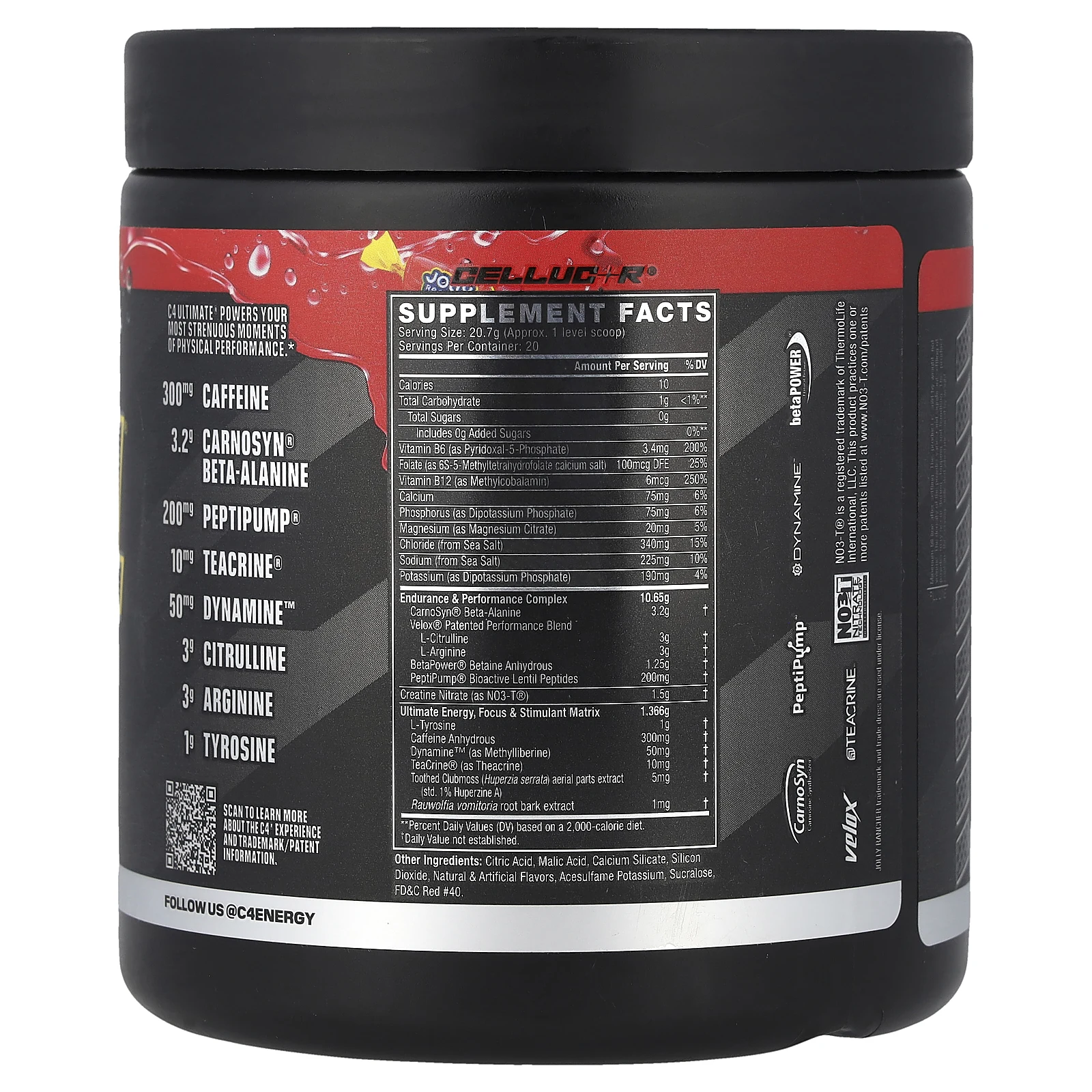 C4 / Cellucor, C4® Ultimate, предтренировочный комплекс, со вкусом вишни, 414 г (14,6 унции)