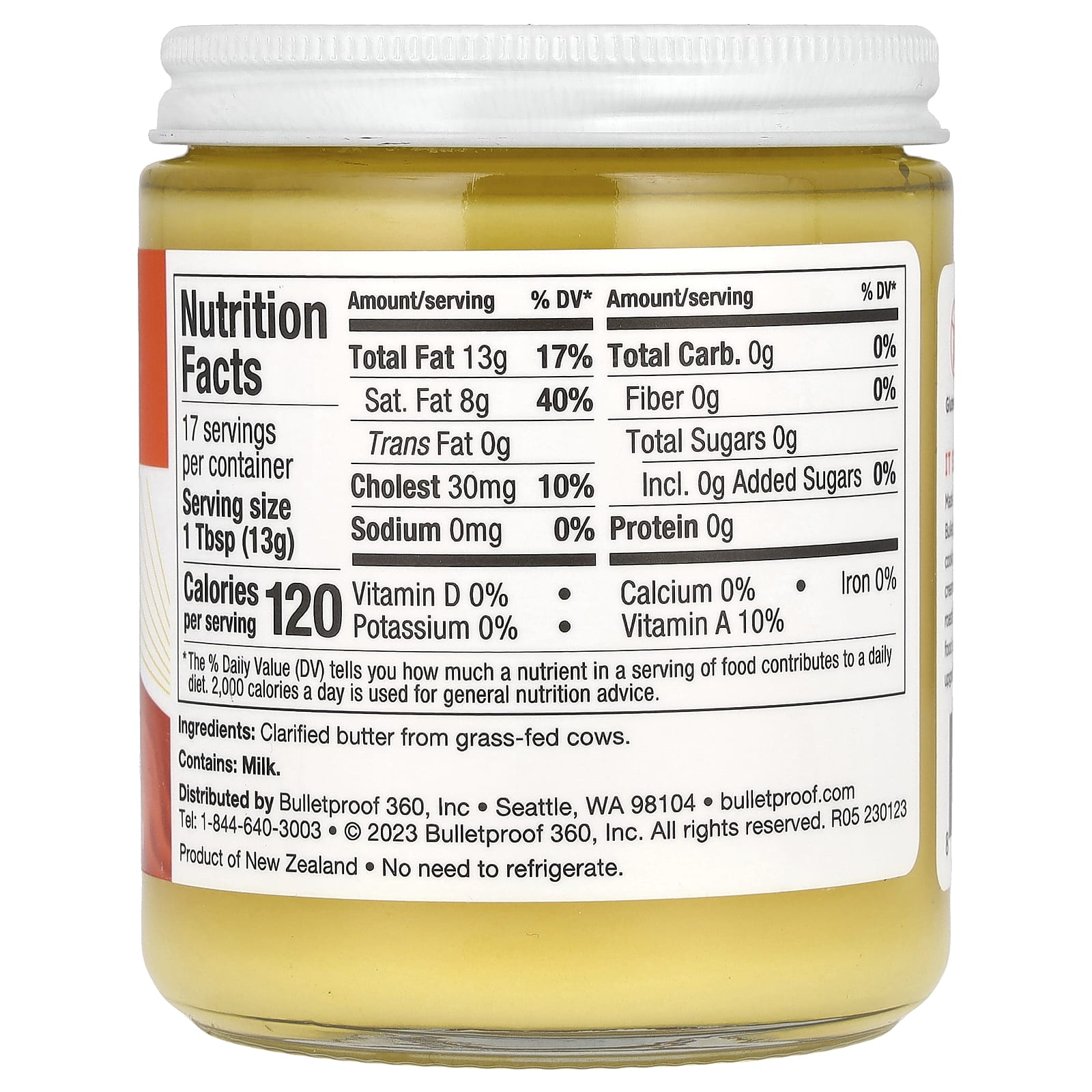 BulletProof, Топленое масло травяного откорма, 227 г (8 унций)