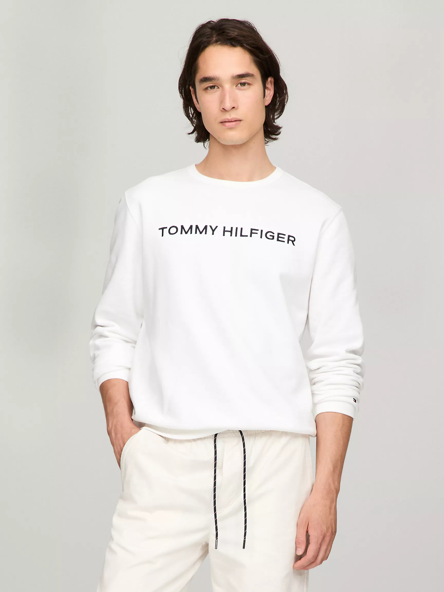 Мужская толстовка Tommy Hilfiger, Свитшот с вышитым логотипом Hilfiger Icon
