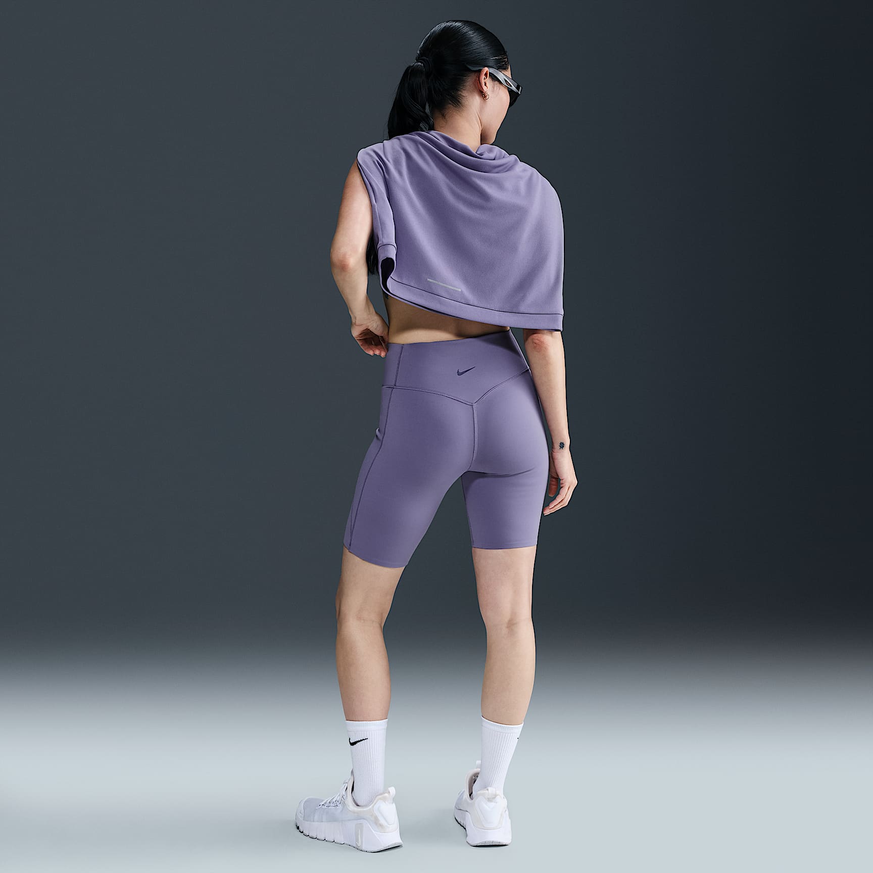 Nike Universa Women's Medium-Support High-Waisted 8" Biker Shorts with Pockets