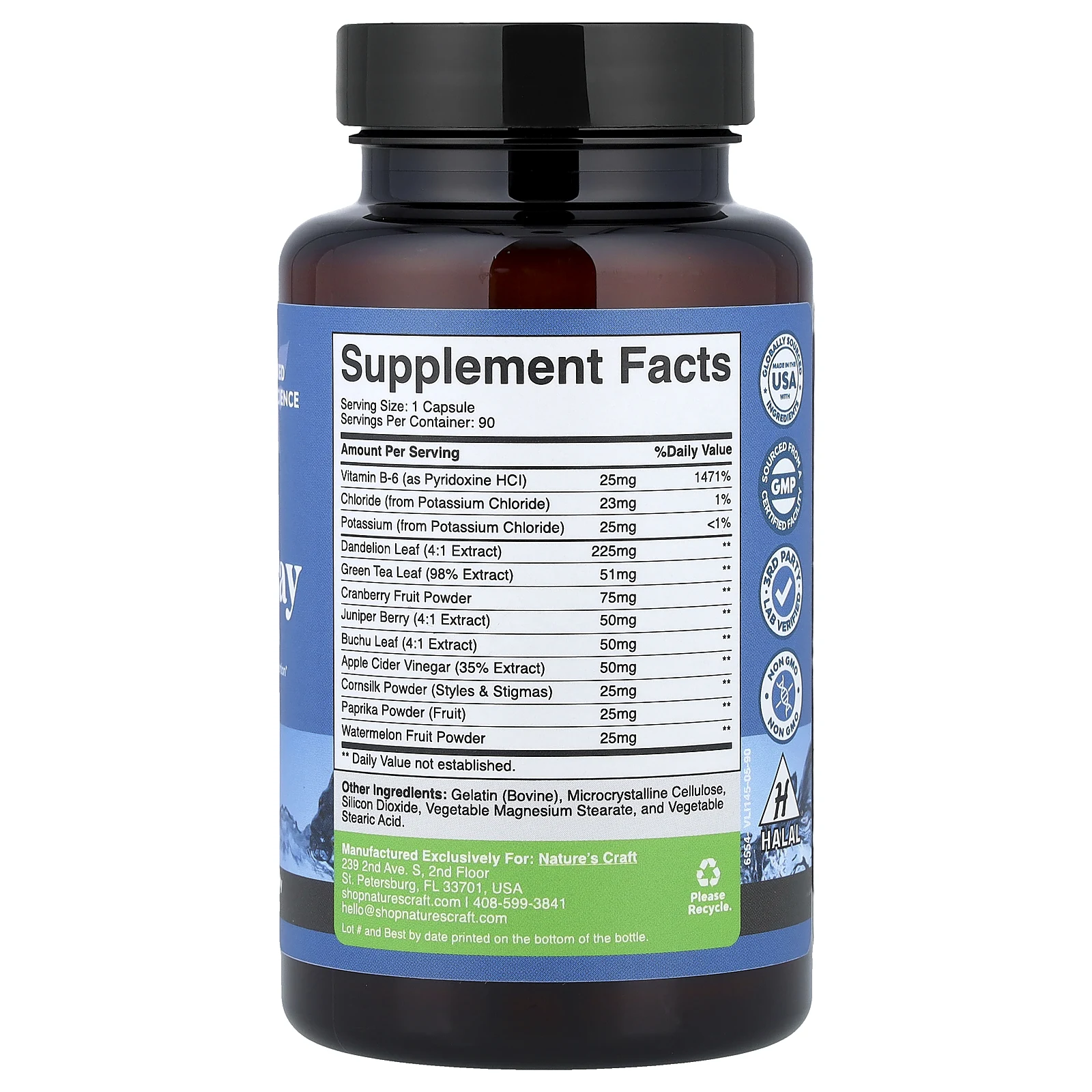 Nature's Craft, Water Away, максимальная сила действия, 90 капсул