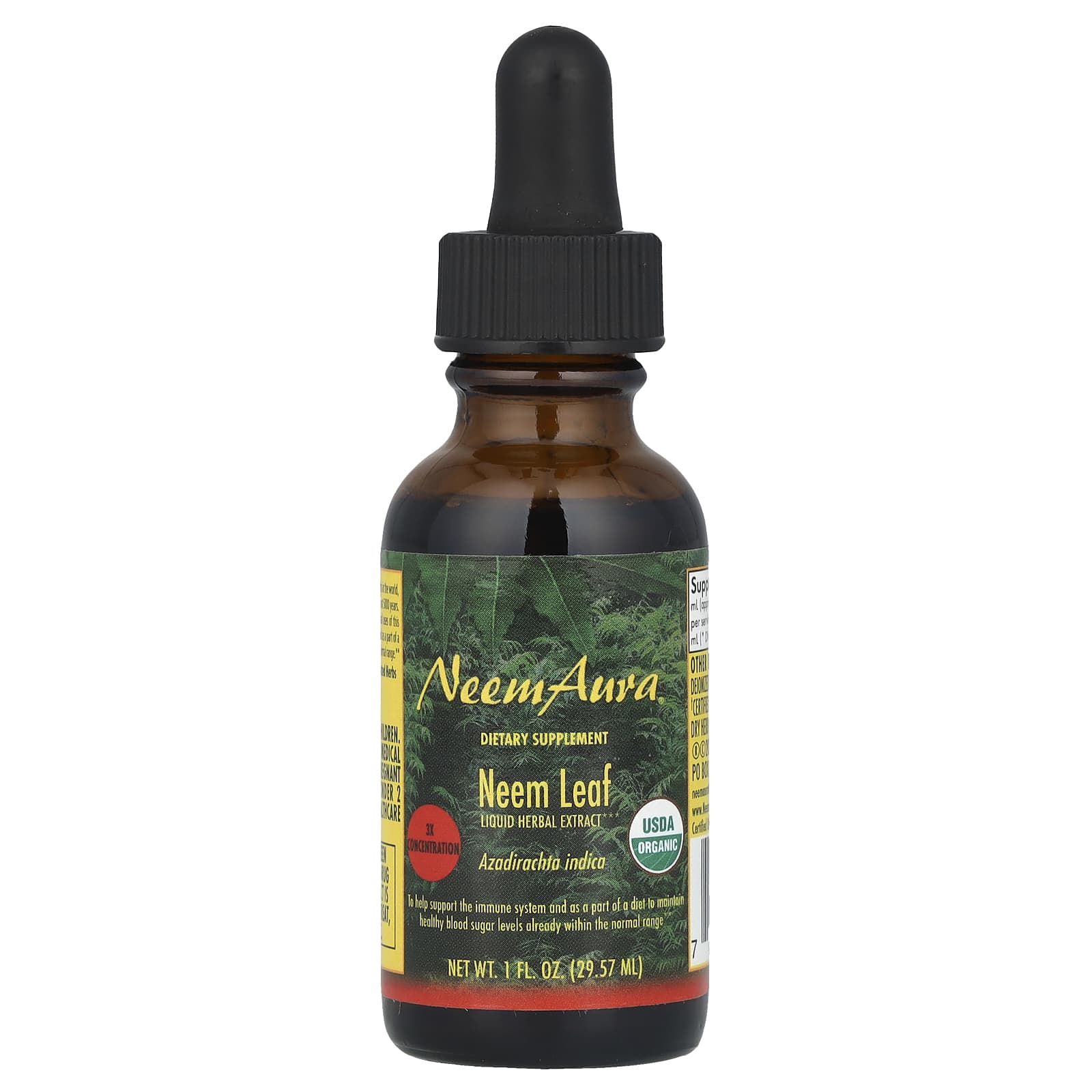 NeemAura, Концентрированный экстракт листьев нима, 1 жидкая унция (30 мл)