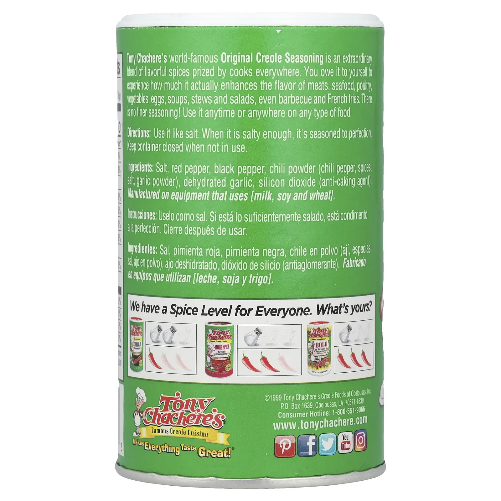 Tony Chachere's, Креольская приправа, оригинальная, 227 г (8 унций)
