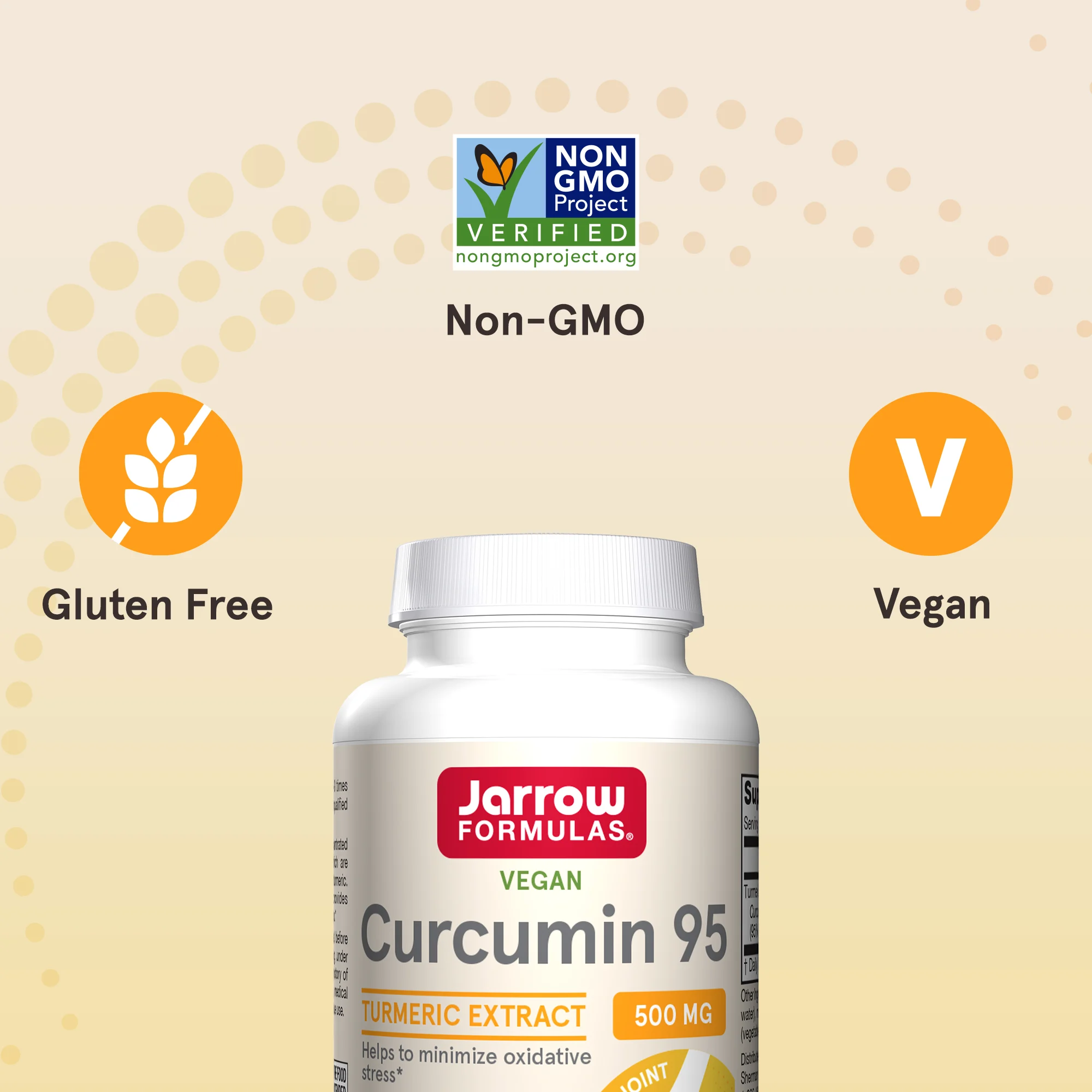 Jarrow Formulas, Curcumin 95, экстракт куркумы, 500 мг, 60 растительных капсул