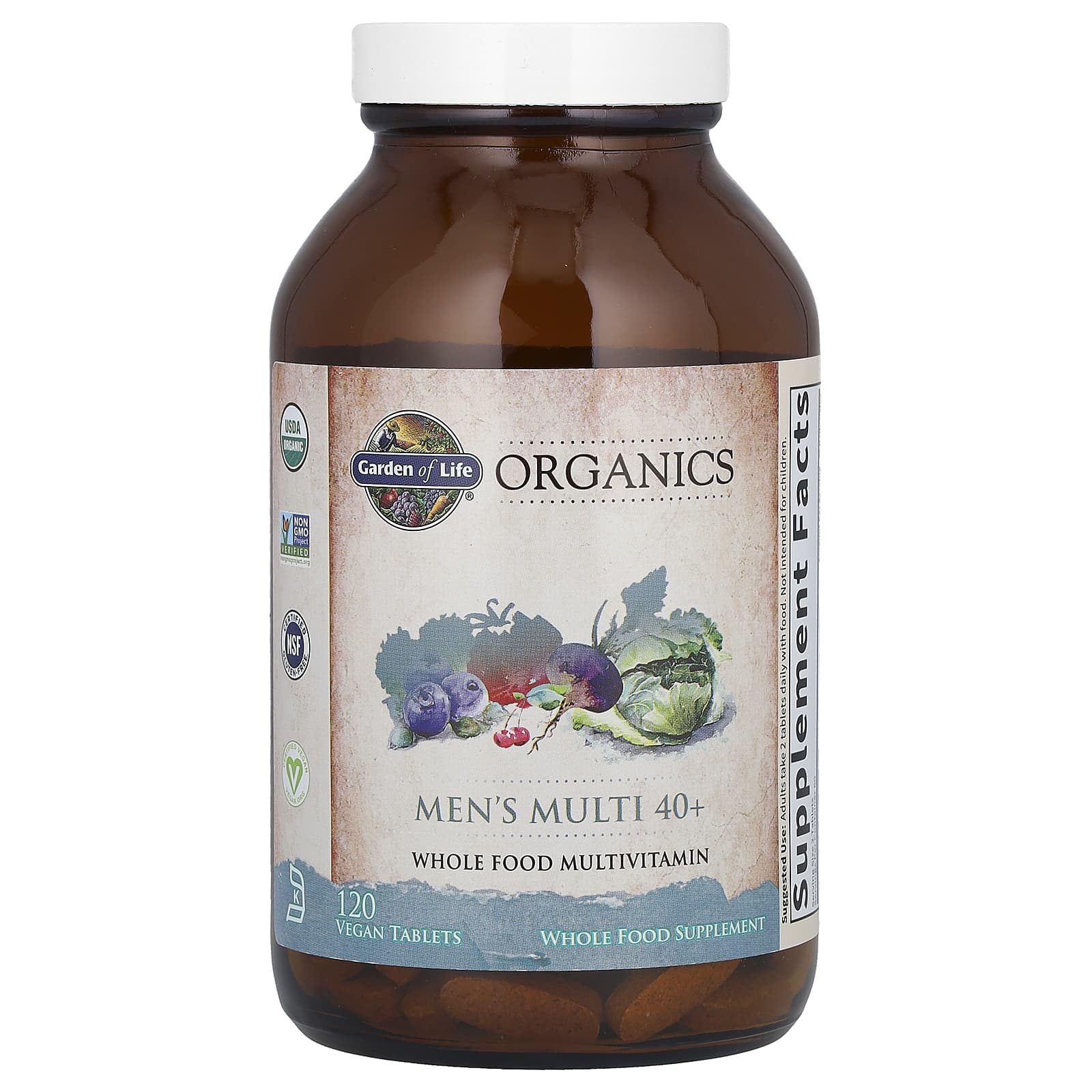 Garden of Life, MyKind Organics, мультивитамины для мужчин от 40 лет, 120 веганских таблеток
