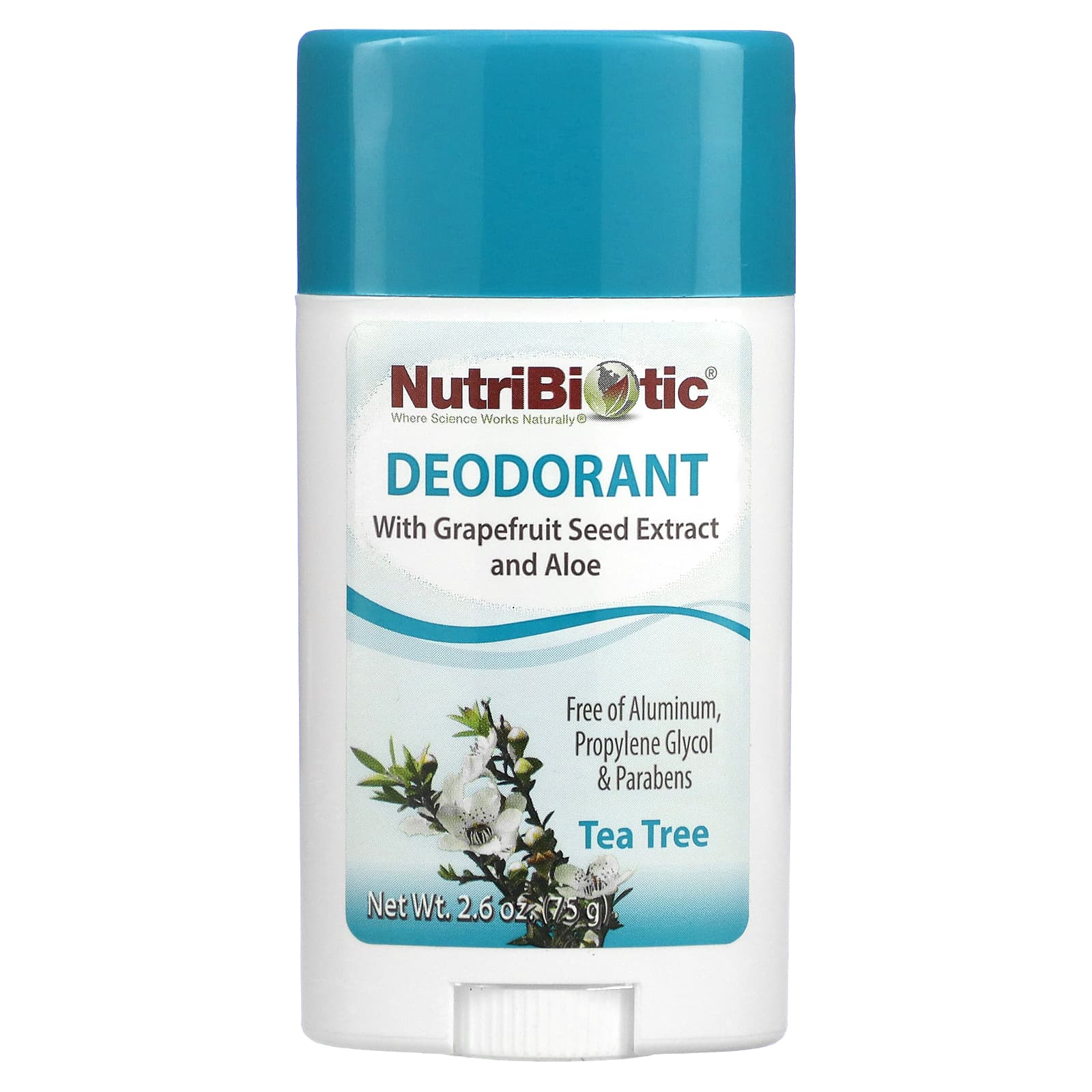 NutriBiotic, Дезодорант, чайное дерева, 2.6 унции (75 г)