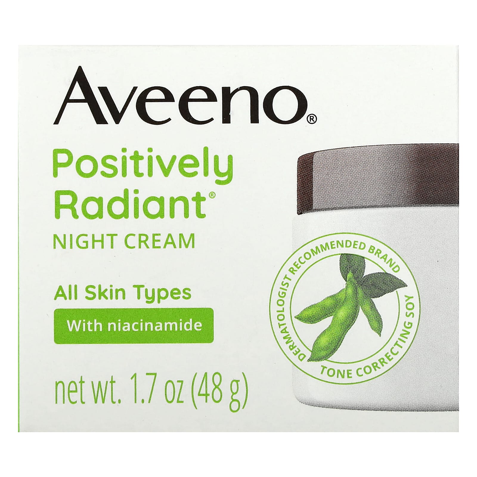 Aveeno, Positively Radiant, ночной крем, 48 г (1,7 унции)