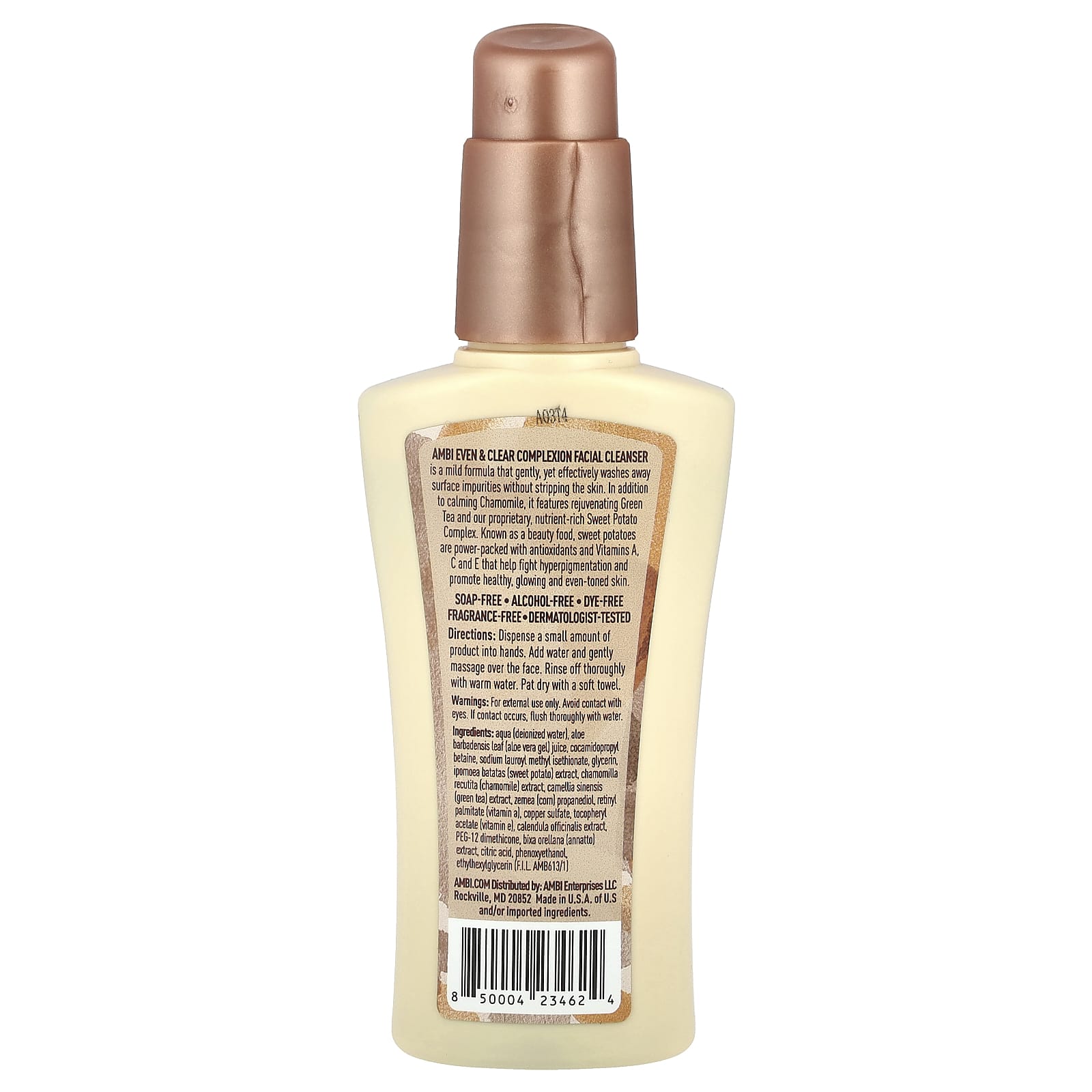 AMBI, Even & Clear®, очищающее средство для лица, без отдушек, 103 мл (3,5 жидк. Унции)