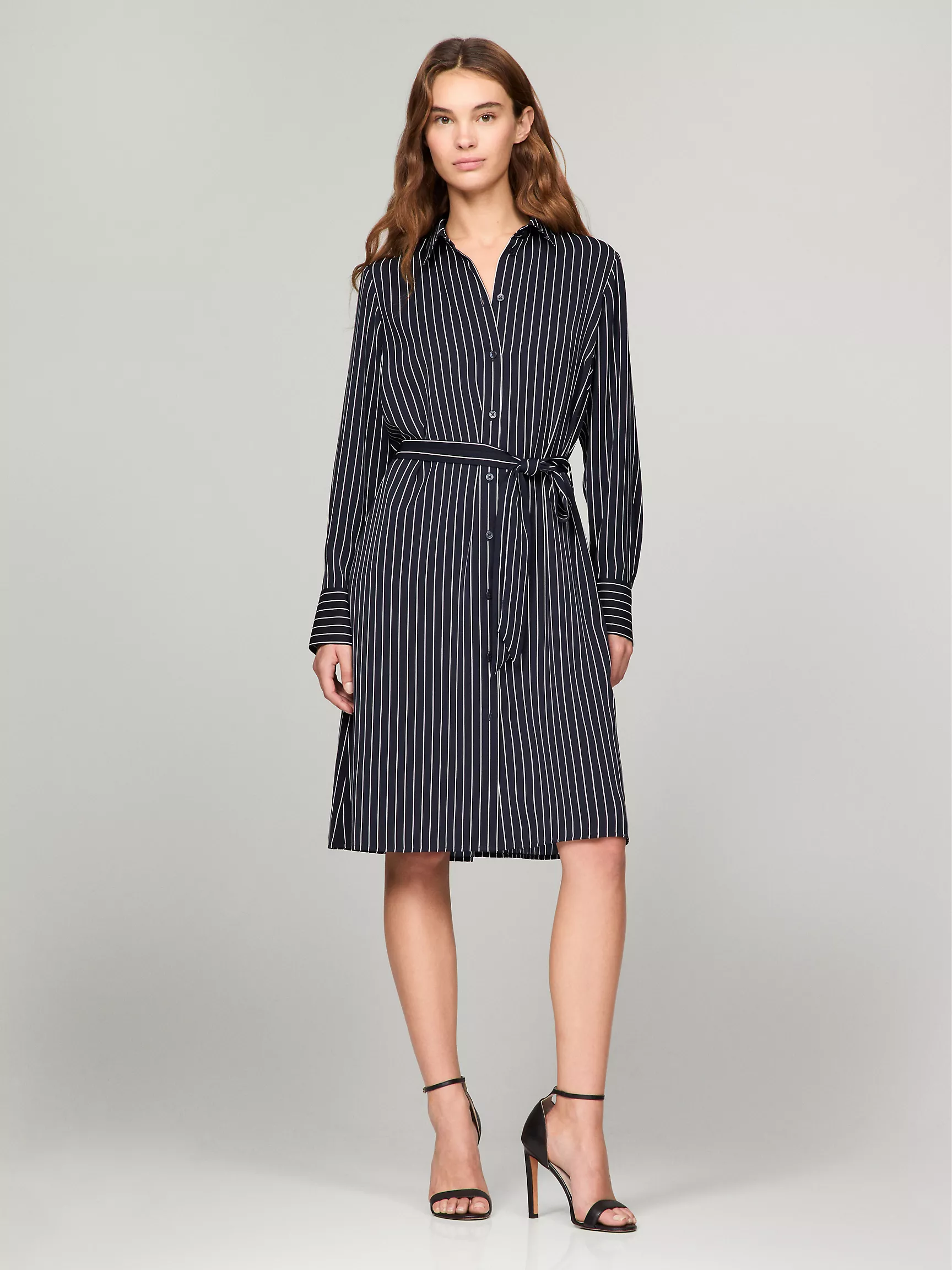 Женское платье Tommy Hilfiger, Платье-рубашка миди с поясом