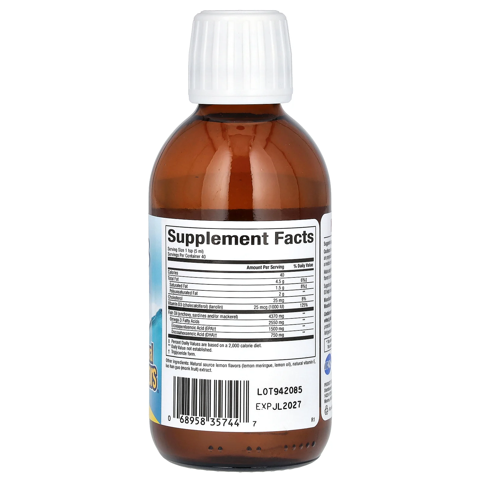 Natural Factors, SeaRich, Омега-3, лимонная меренга, 6,76 жидк. унц. (200 мл)