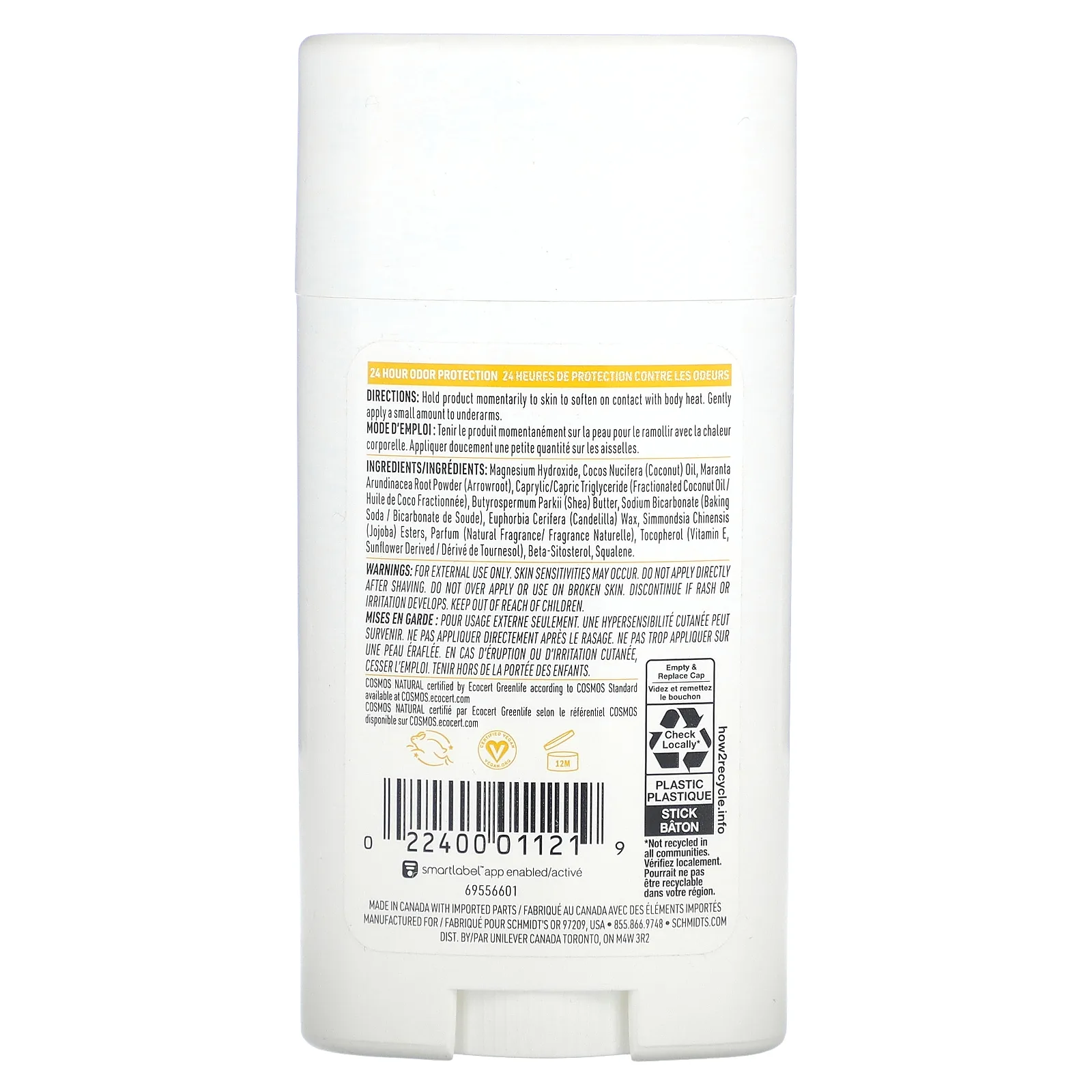 Schmidt's, Натуральный дезодорант, грейпфрут и абрикос, 75 г (2,65 унции)