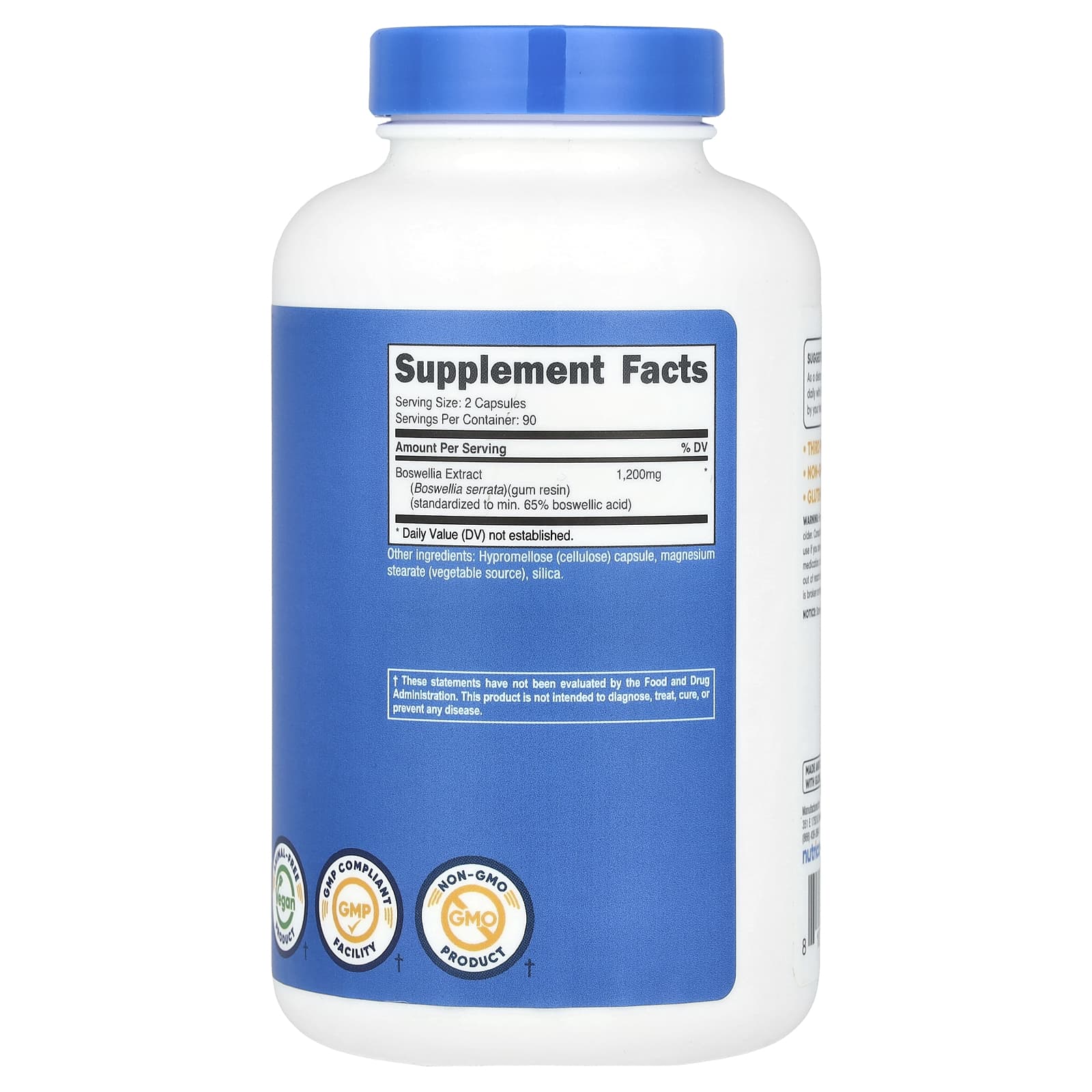 Nutricost, экстракт босвеллии, 1200 мг, 180 капсул (600 мг в 1 капсуле)