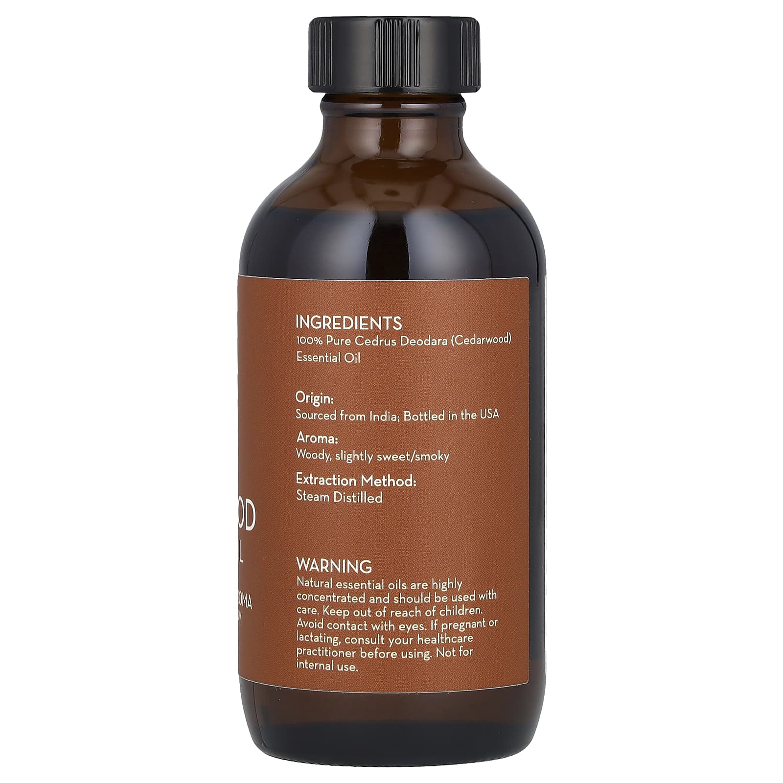 Pure Body Naturals, 100% чистое эфирное масло, кедр, 118 мл (4 жидк. Унции)