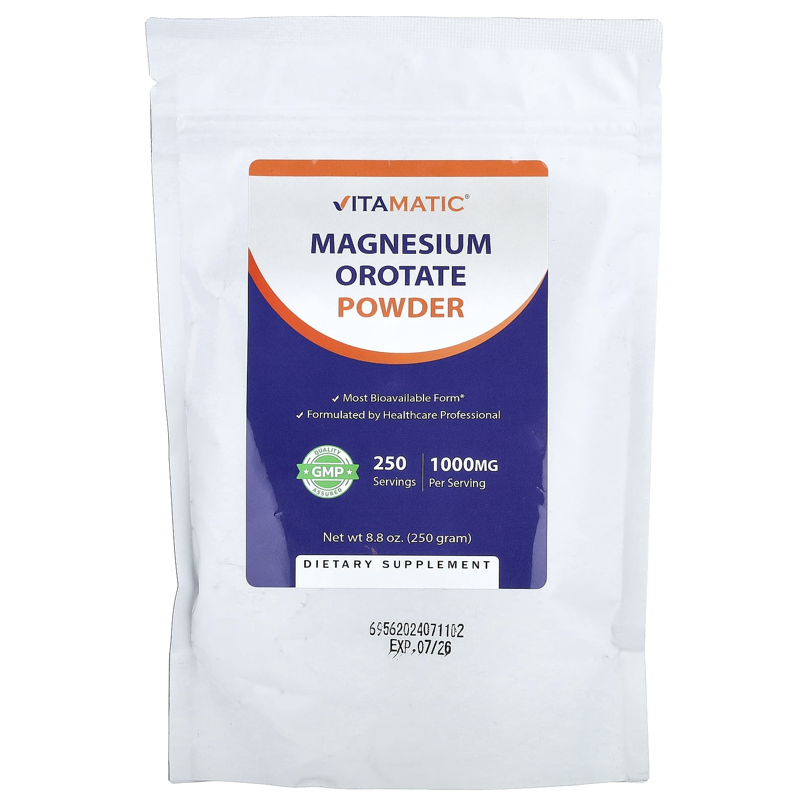 Vitamatic, оротат магния в порошке, 250 г (8,8 унции)