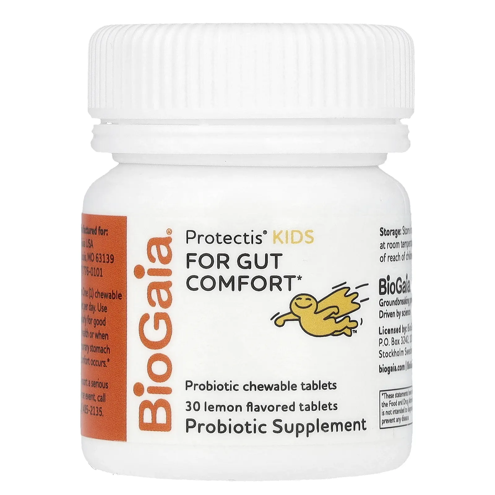 BioGaia, Protectis Kids, добавка с пробиотиками, лимон, 30 таблеток