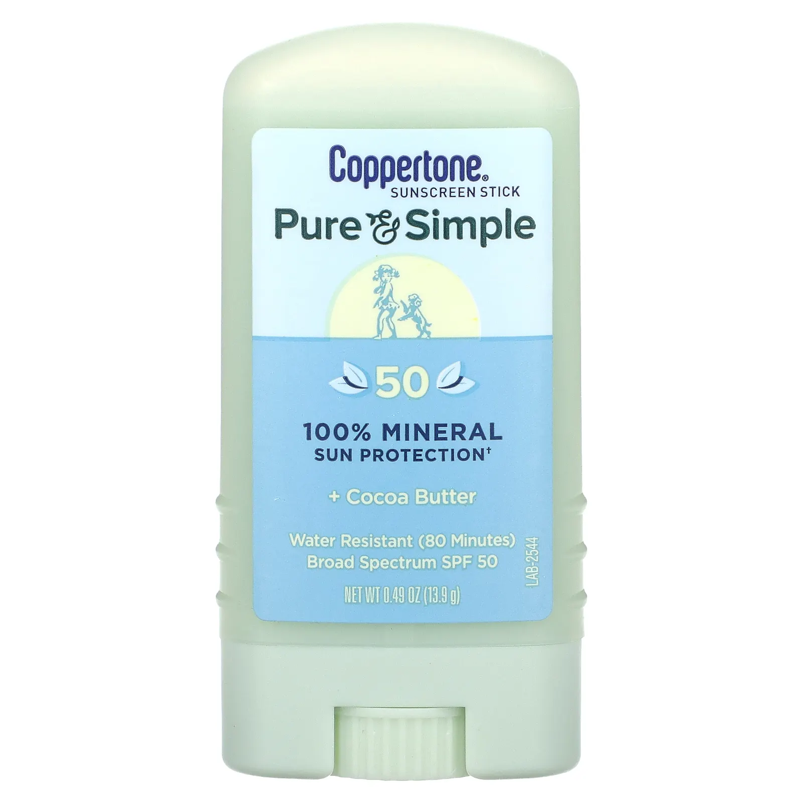 Coppertone, Pure & Simple, солнцезащитный стик, SPF 50, какао-масло, 13,9 г (0,49 унции)