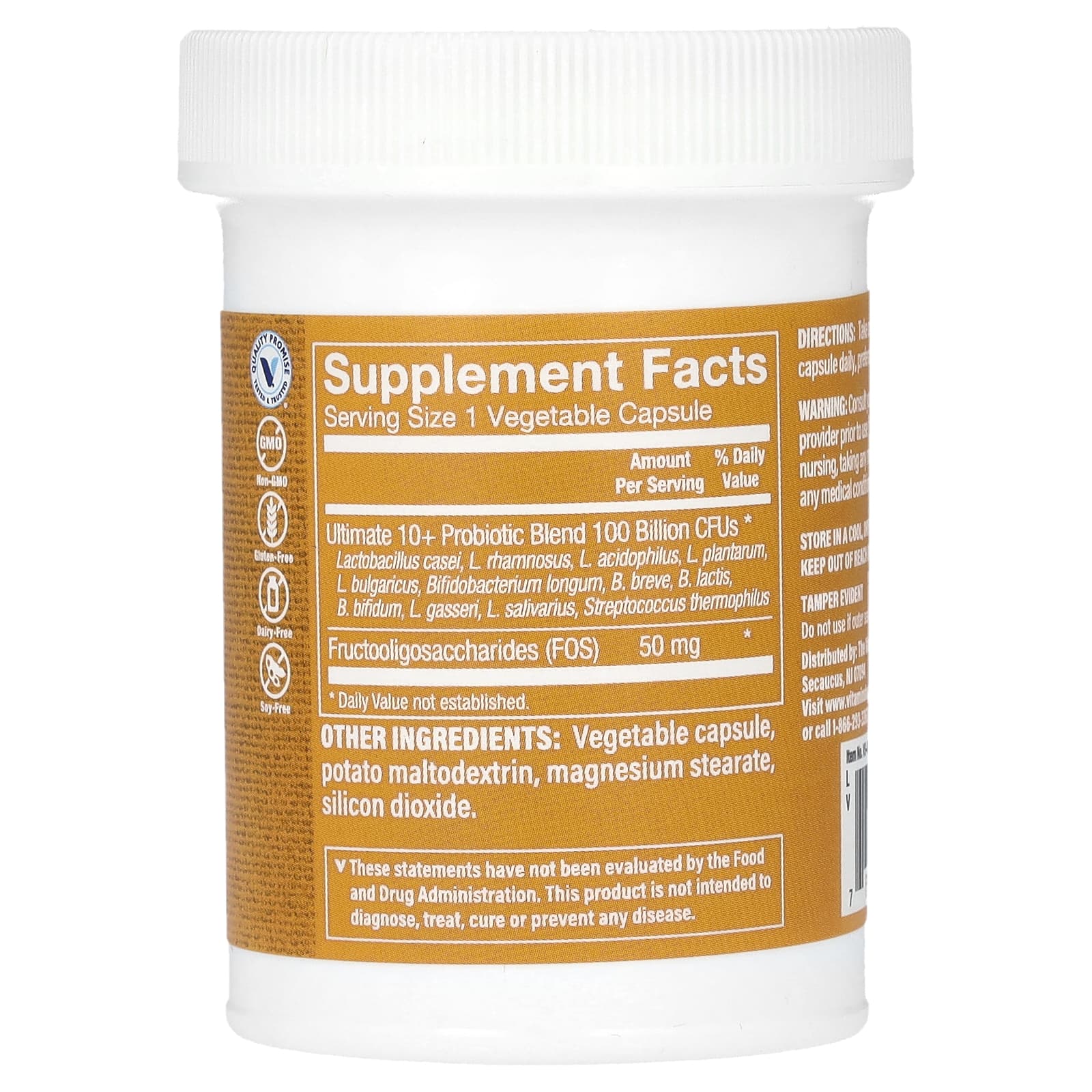 The Vitamin Shoppe, Ultimate 10+, пробиотики, 100 млрд, 30 растительных капсул