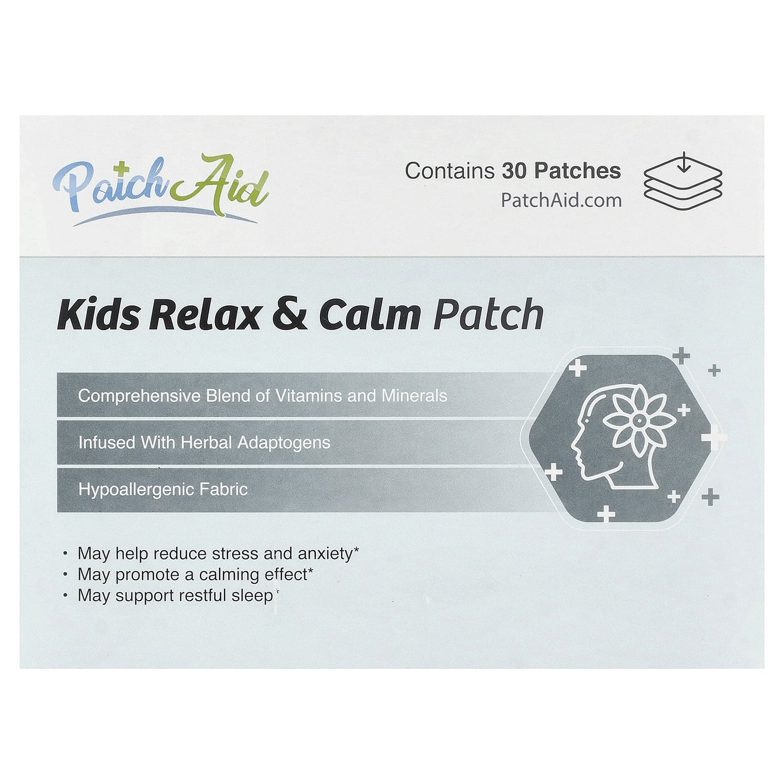 PatchAid, Kids Relax & Calm, патч для детей, 30 патчей