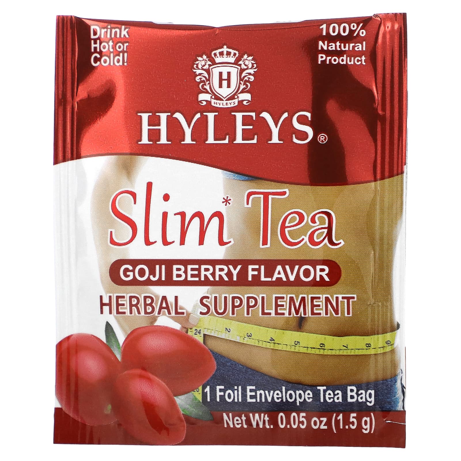 Hyleys Tea, Slim Tea, Ягоды годжи, 25 чайных пакетиков в фольгированных пакетиках, 1,32 унции (37,5 г)