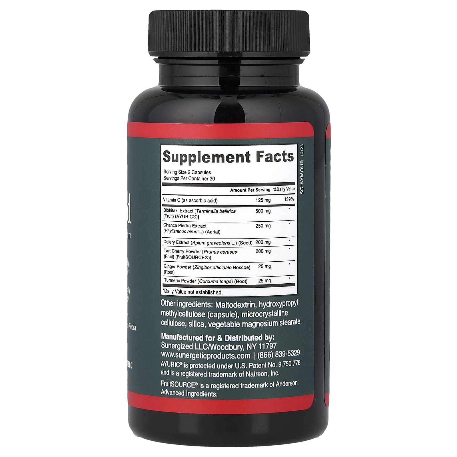 Sunergetic, мочевая кислота, 60 капсул