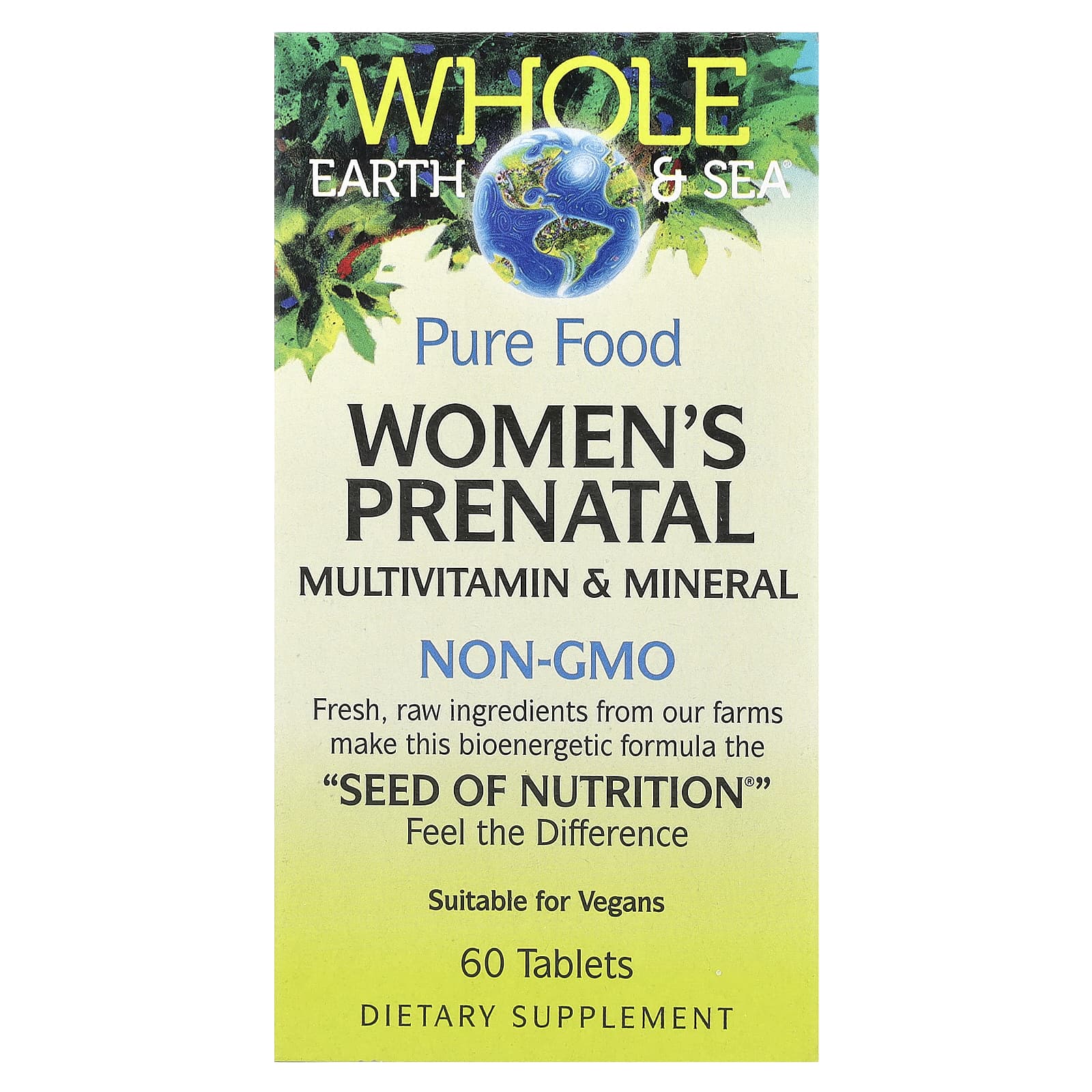 Natural Factors, Whole Earth & Sea, мультивитаминный и минеральный комплекс для беременных женщин, 60 таблеток
