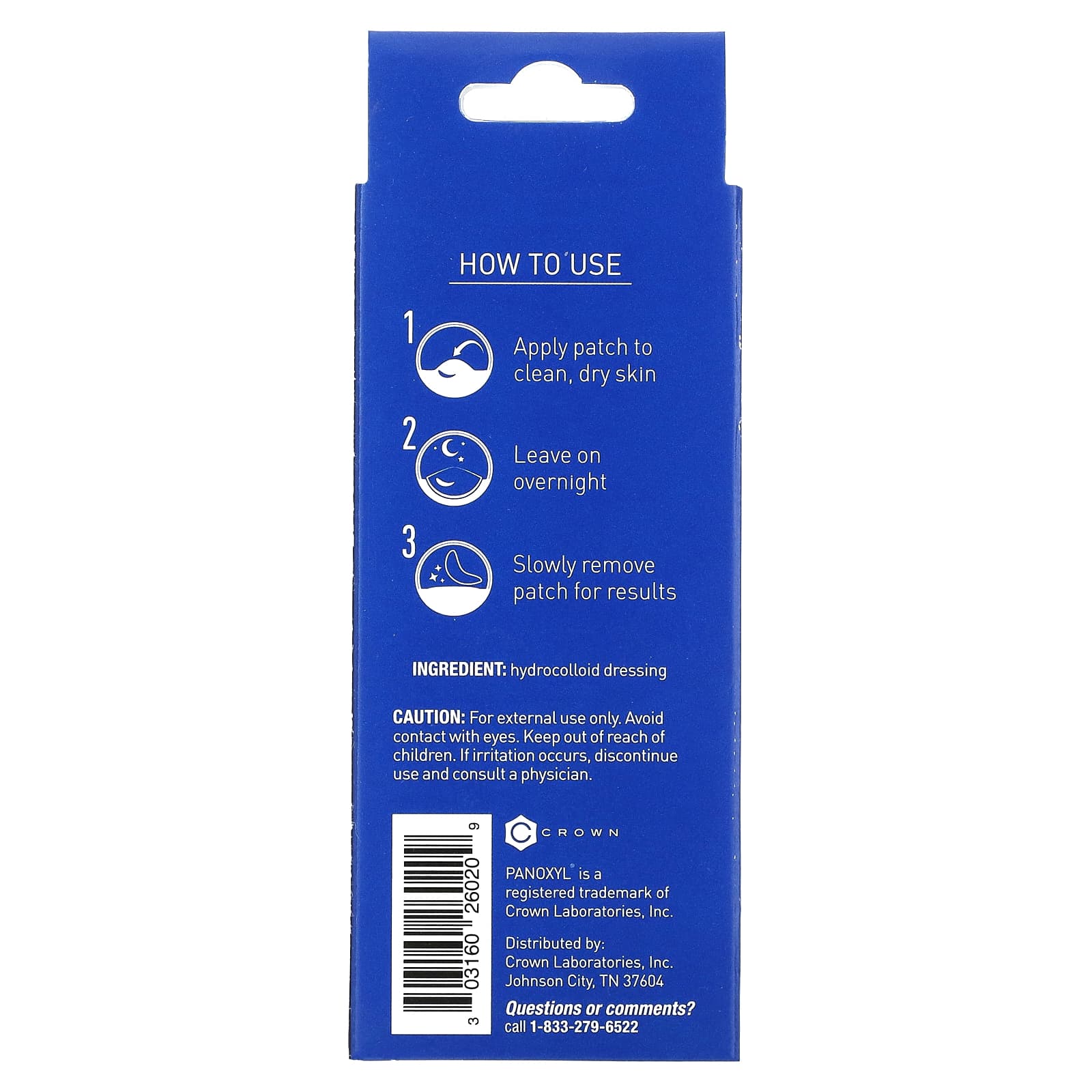 PanOxyl, PM, ночные точечные патчи, 20 прозрачных гидроколлоидных патчей