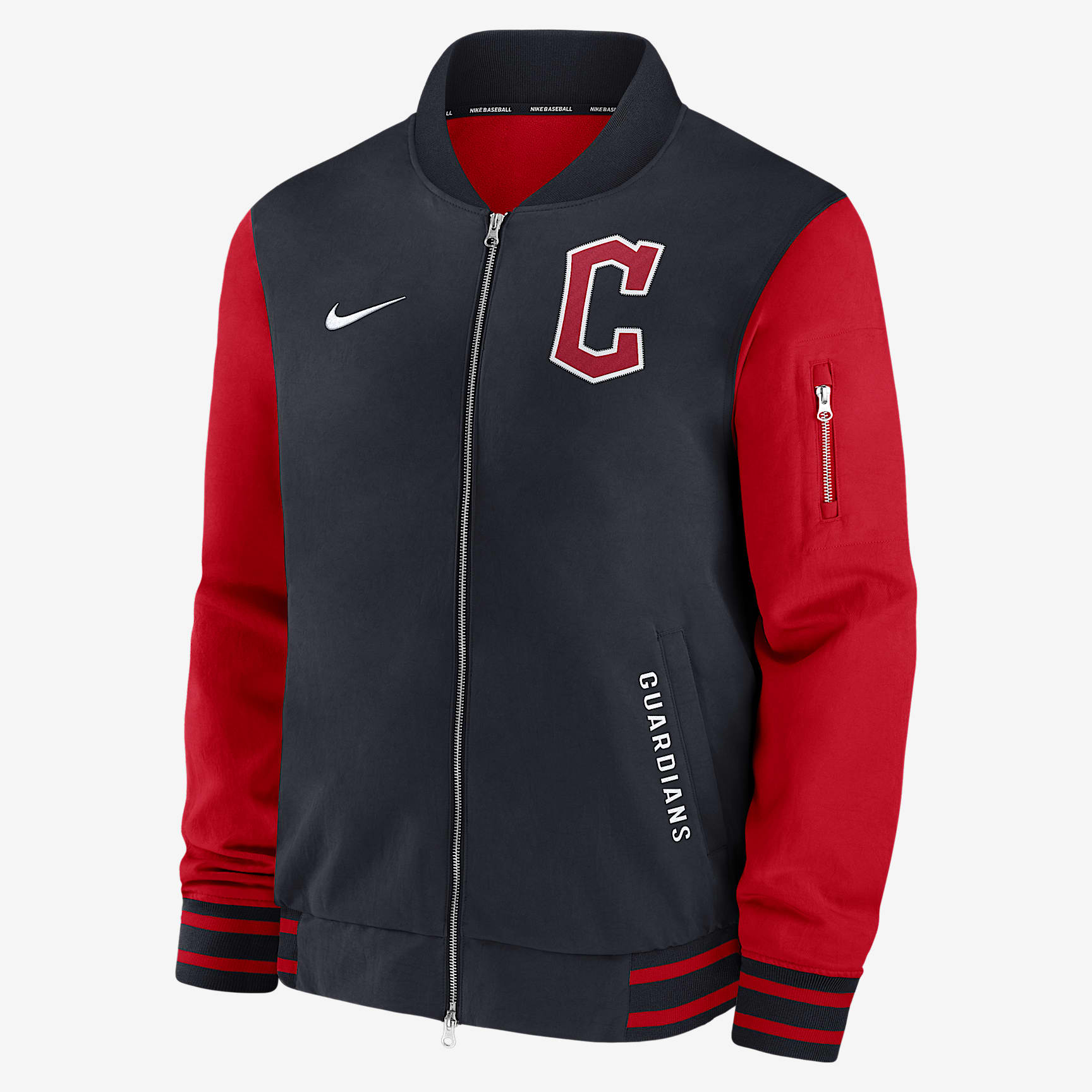 Cleveland Guardians Authentic Collection Dugout Men's Nike MLB Full-Zip Bomber Jacket