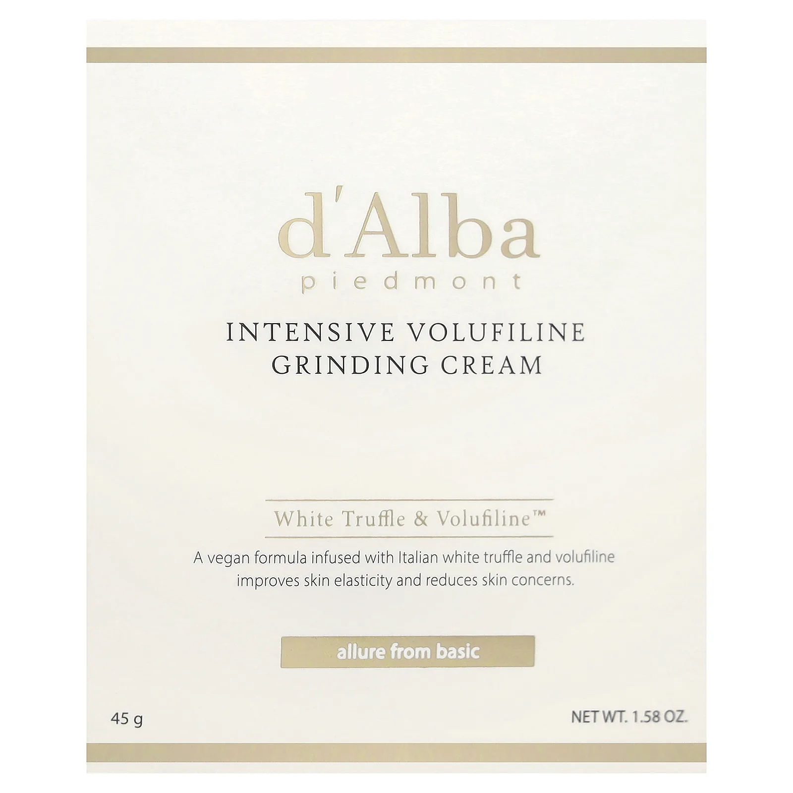 d'Alba, интенсивный крем для растирания кожи Volufiline, 45 г (1,58 унции)