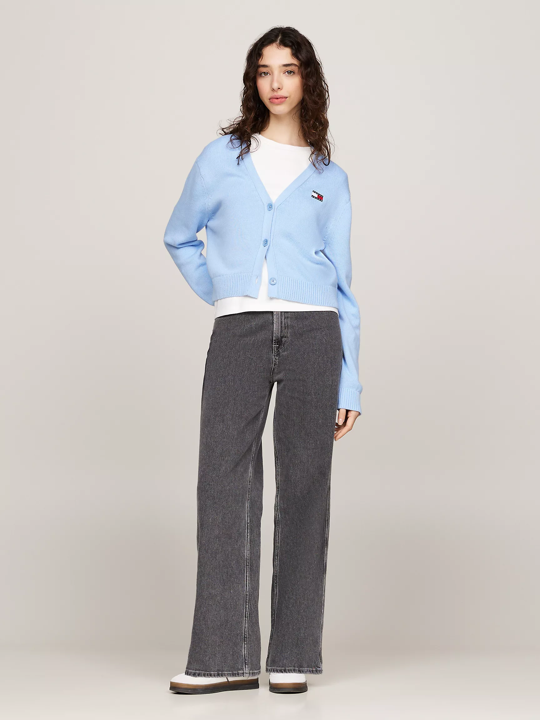 Женский свитер Tommy Hilfiger, Свободный кардиган с логотипом в виде значка