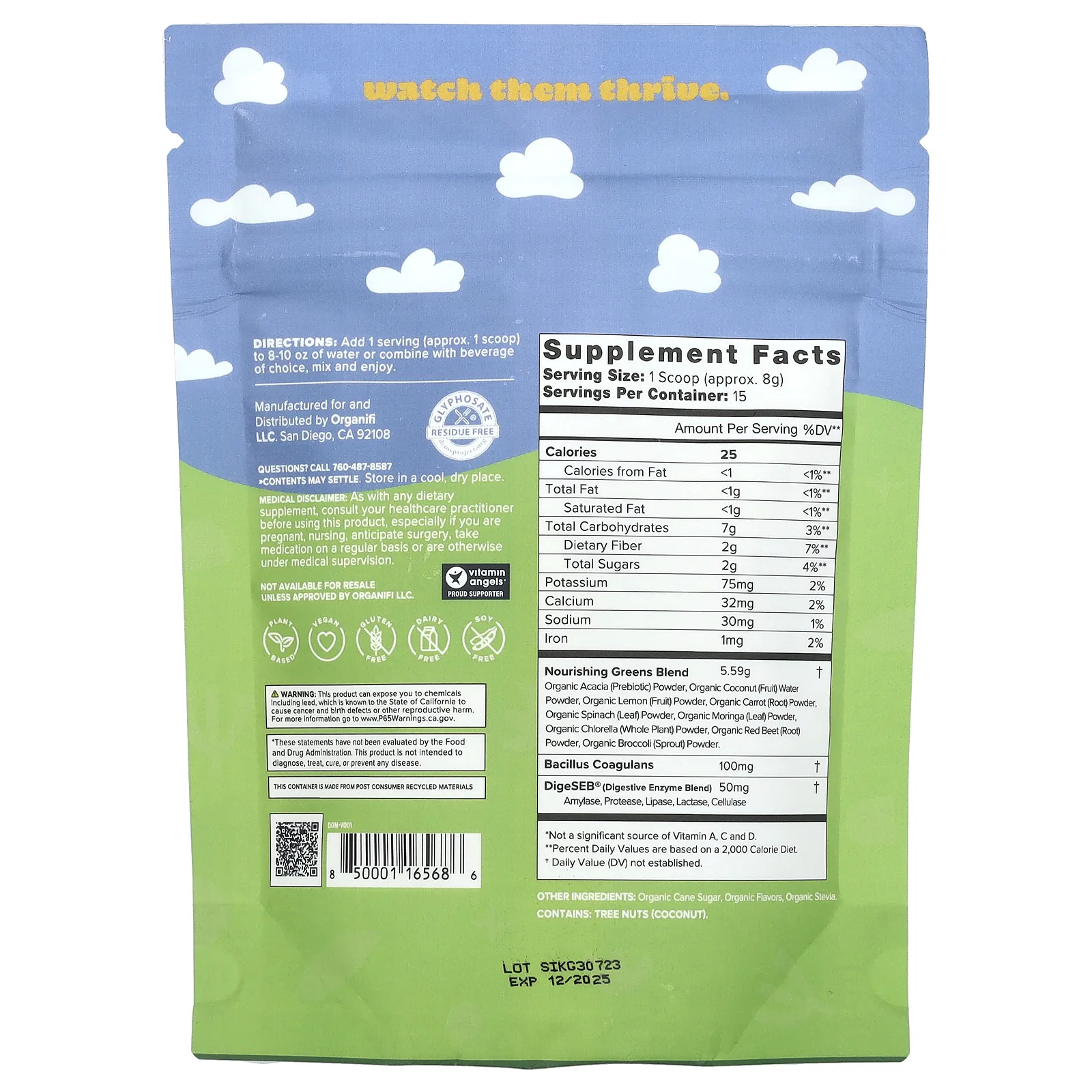 Organifi, Kids, Easy Greens, 120 г (4,23 унции)