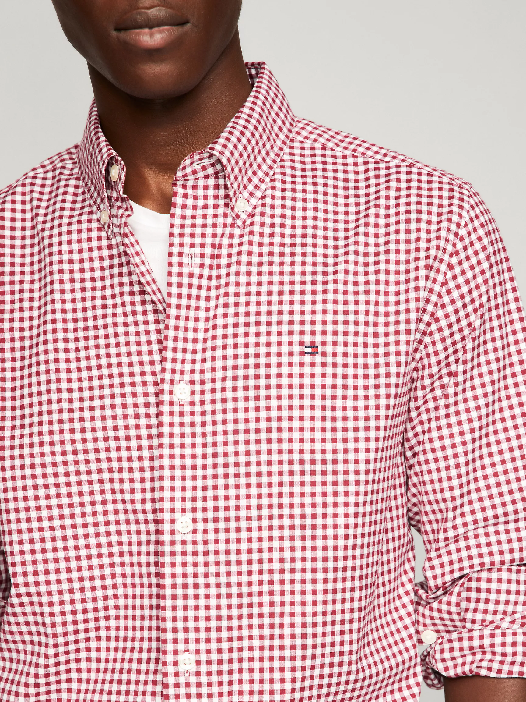 Мужская рубашка Tommy Hilfiger, Рубашка стандартного кроя THFlex из поплина в клетку гингем