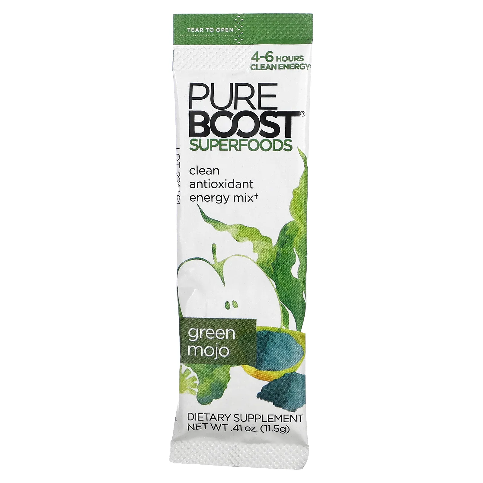 Pureboost, Superfoods, чистая энергетическая смесь с антиоксидантами, зеленый моджо, 10 пакетиков (11,5 г (0,41 унции))