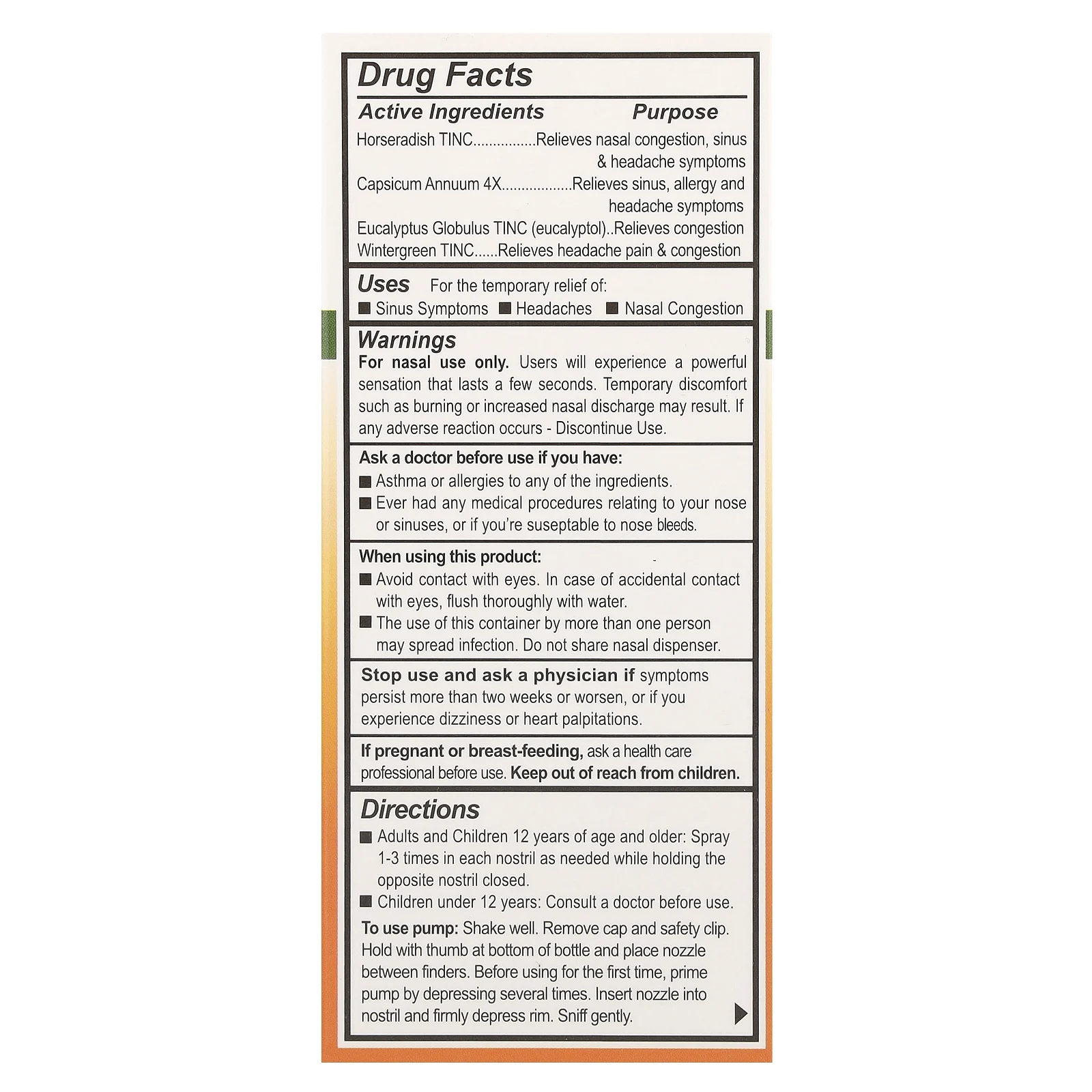 Greensations, Пробиватель пазух, натуральный назальный спрей, 20 мл (0,68 жидких унций)