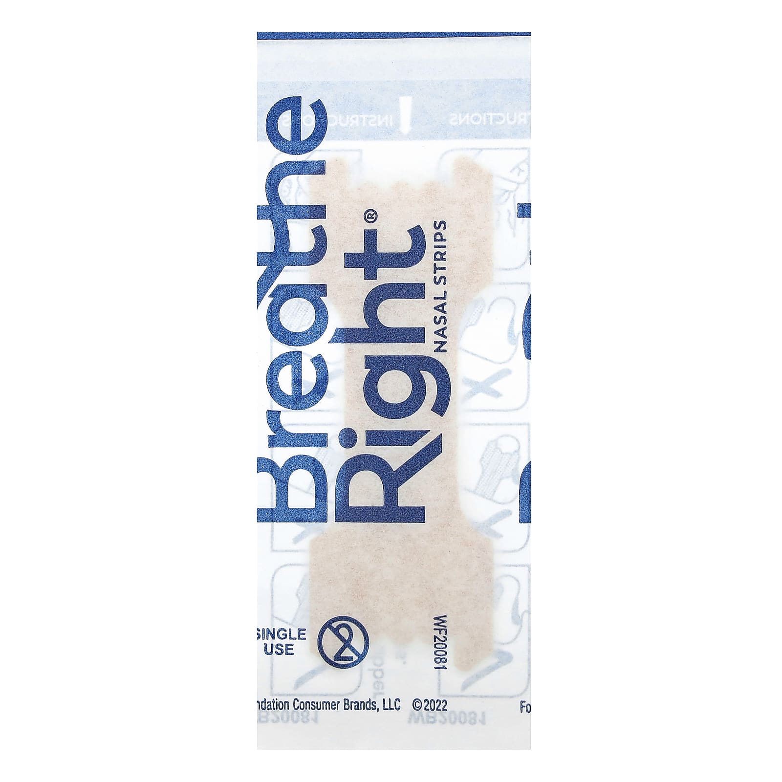 Breathe Right, полоски для носа, с повышенной силой действия, загар, 26 шт.