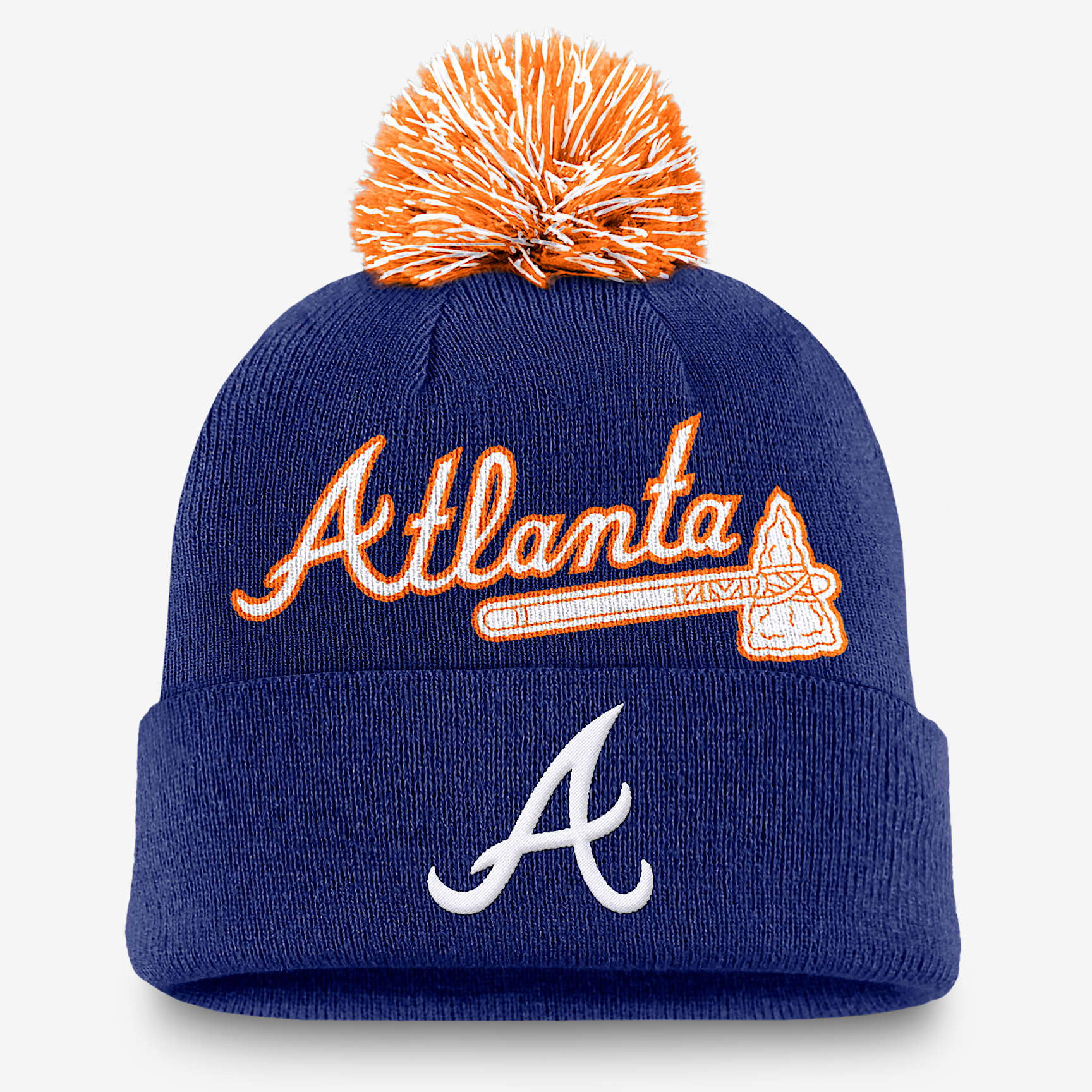Atlanta Braves Peak Men's Nike MLB Cuffed Pom Beanie