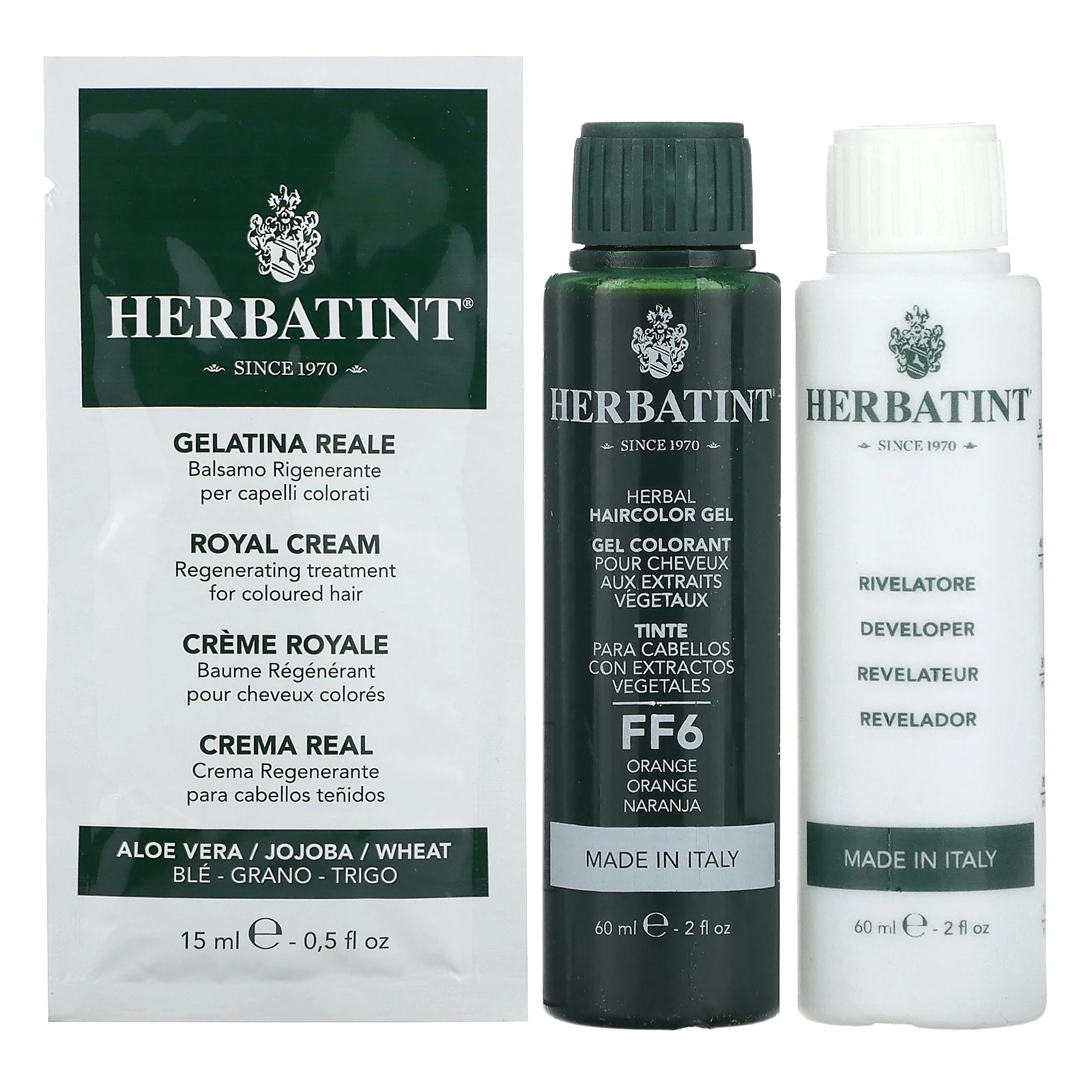 Herbatint, Перманентная гель-краска для волос, FF6 оранжевый, 135 мл (4,56 жидк. Унции)